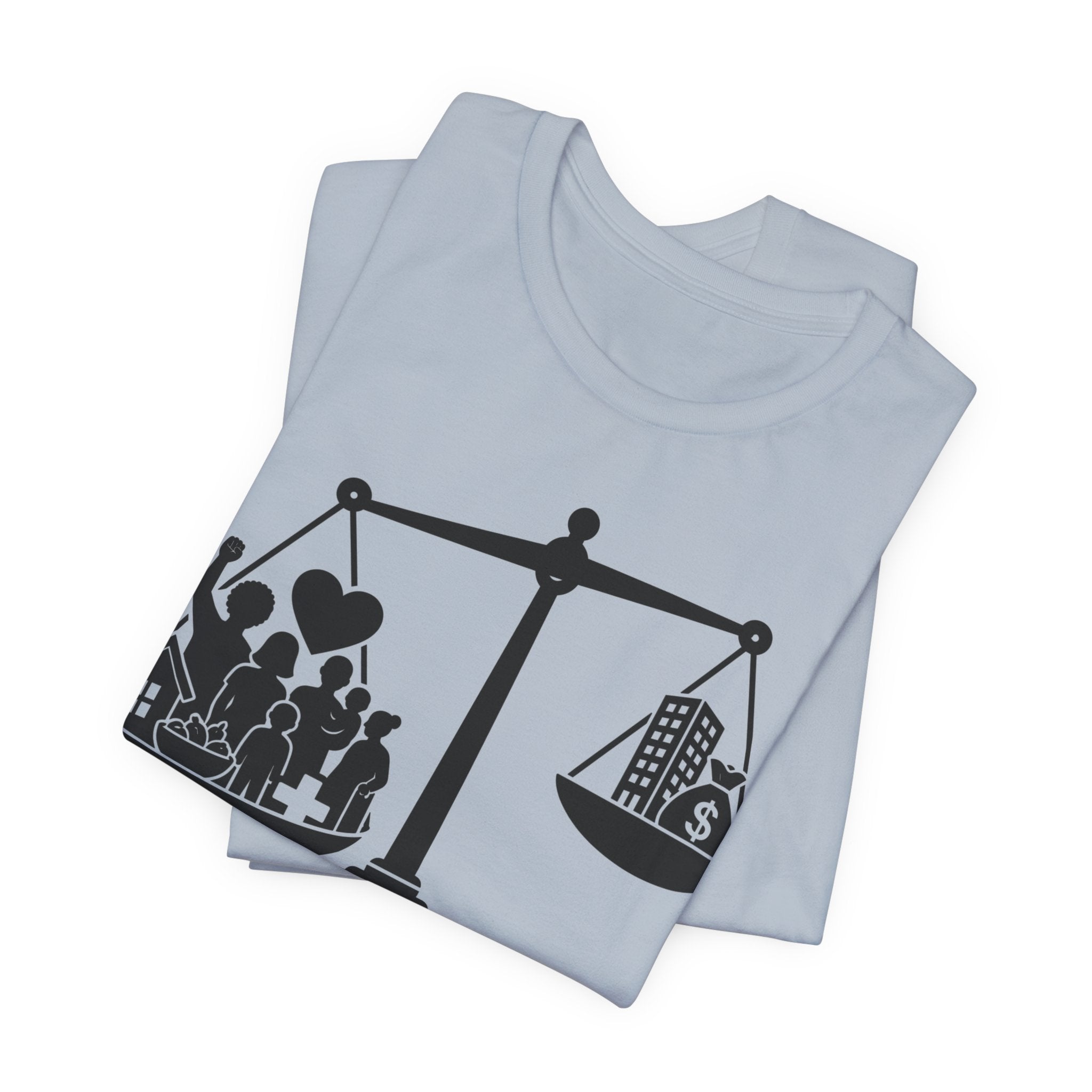 People Over Profit T-Shirt | Bella+Canvas 3001 Economic Justice Graphic Tee
