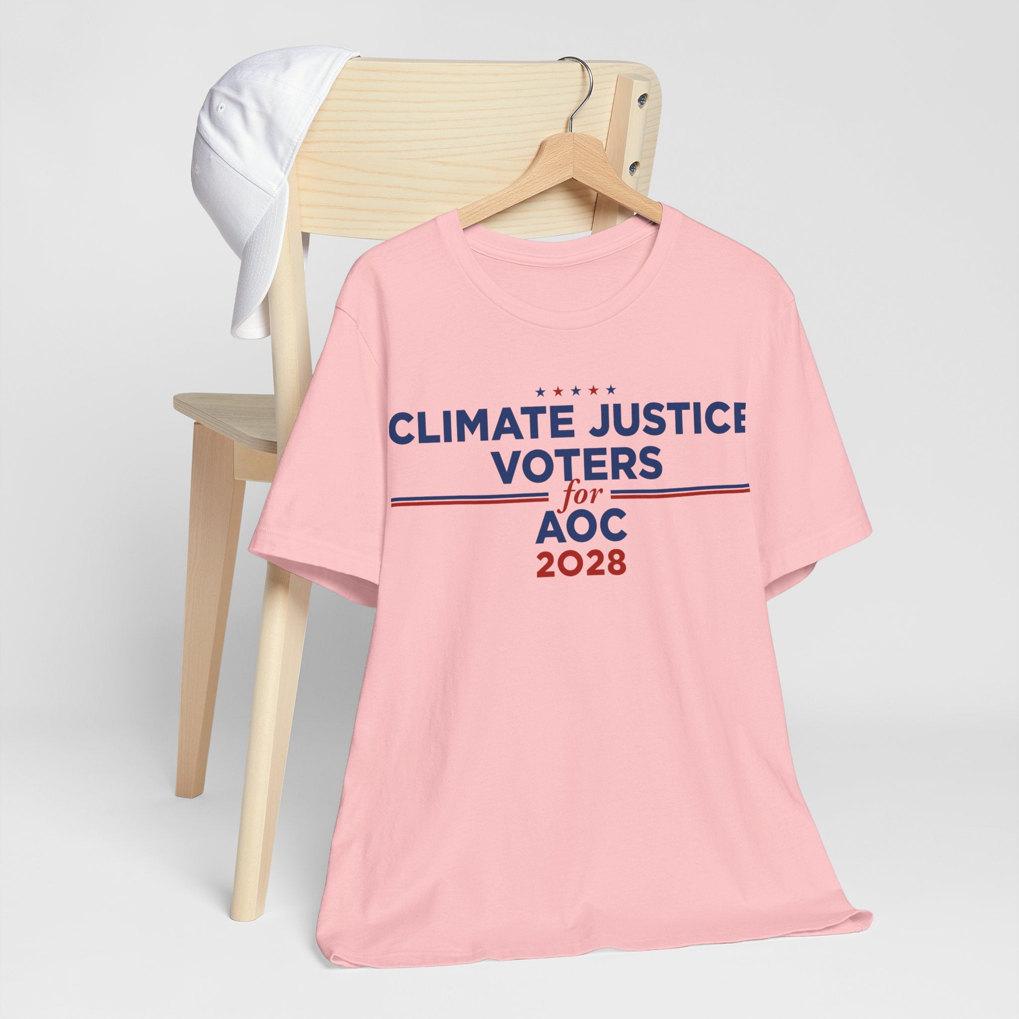 Climate Justice Voters for AOC 2028 T-Shirt | Bella+Canvas 3001 Political Graphic Tee