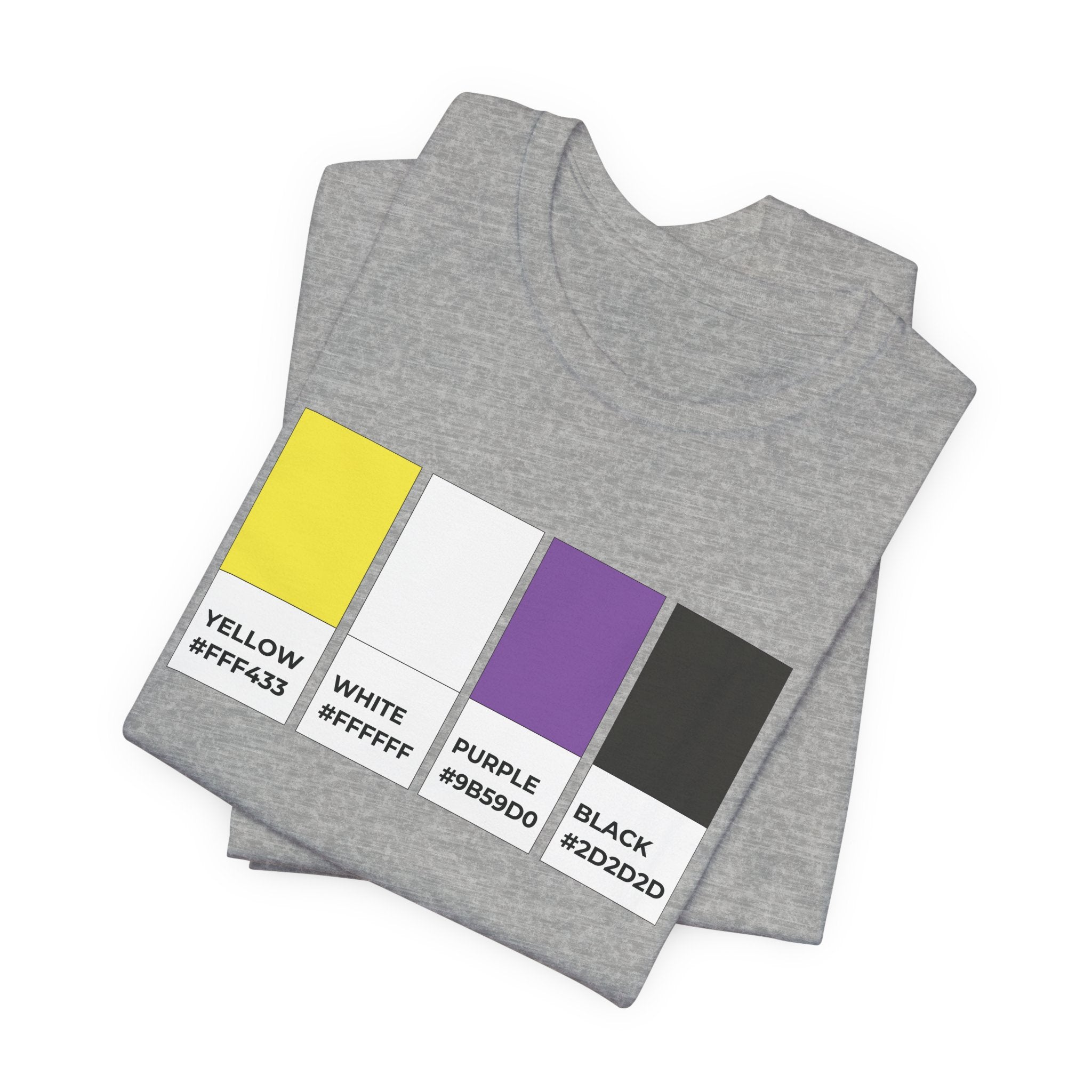 Funny Non-Binary Enby NB Pride Flag Pantone Colors Unisex Jersey Short Sleeve T-Shirt