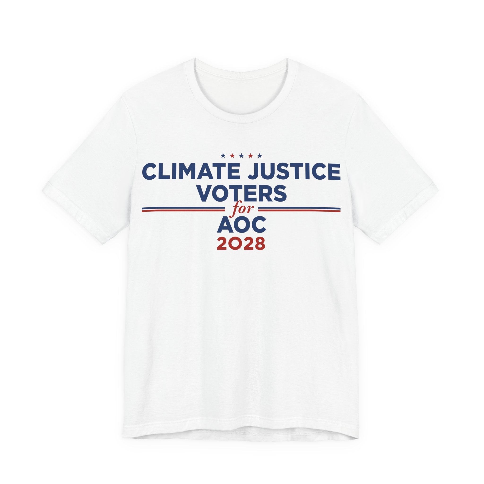 Climate Justice Voters for AOC 2028 T-Shirt | Bella+Canvas 3001 Political Graphic Tee
