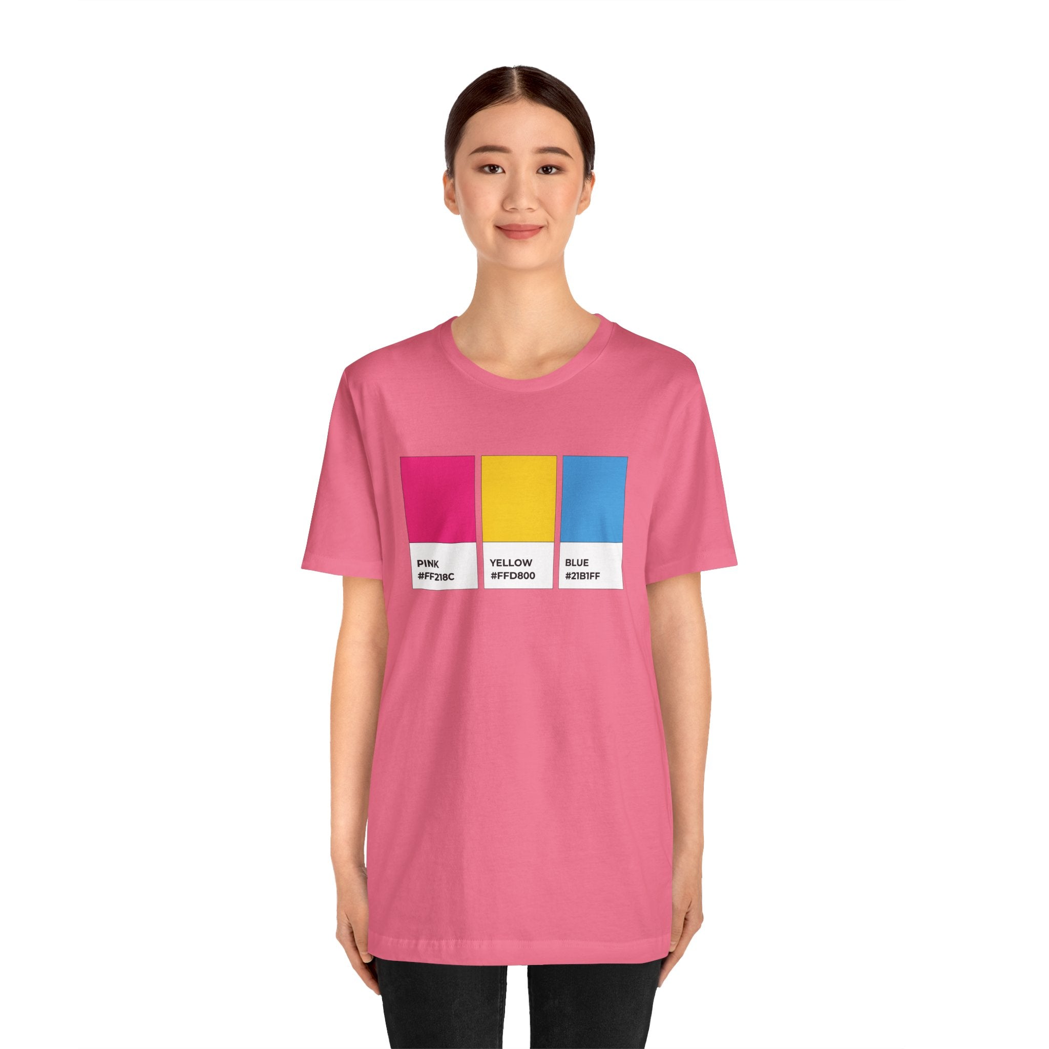 Funny Pansexual Pride Flag Pantone Colors Unisex Jersey Short Sleeve T-Shirt