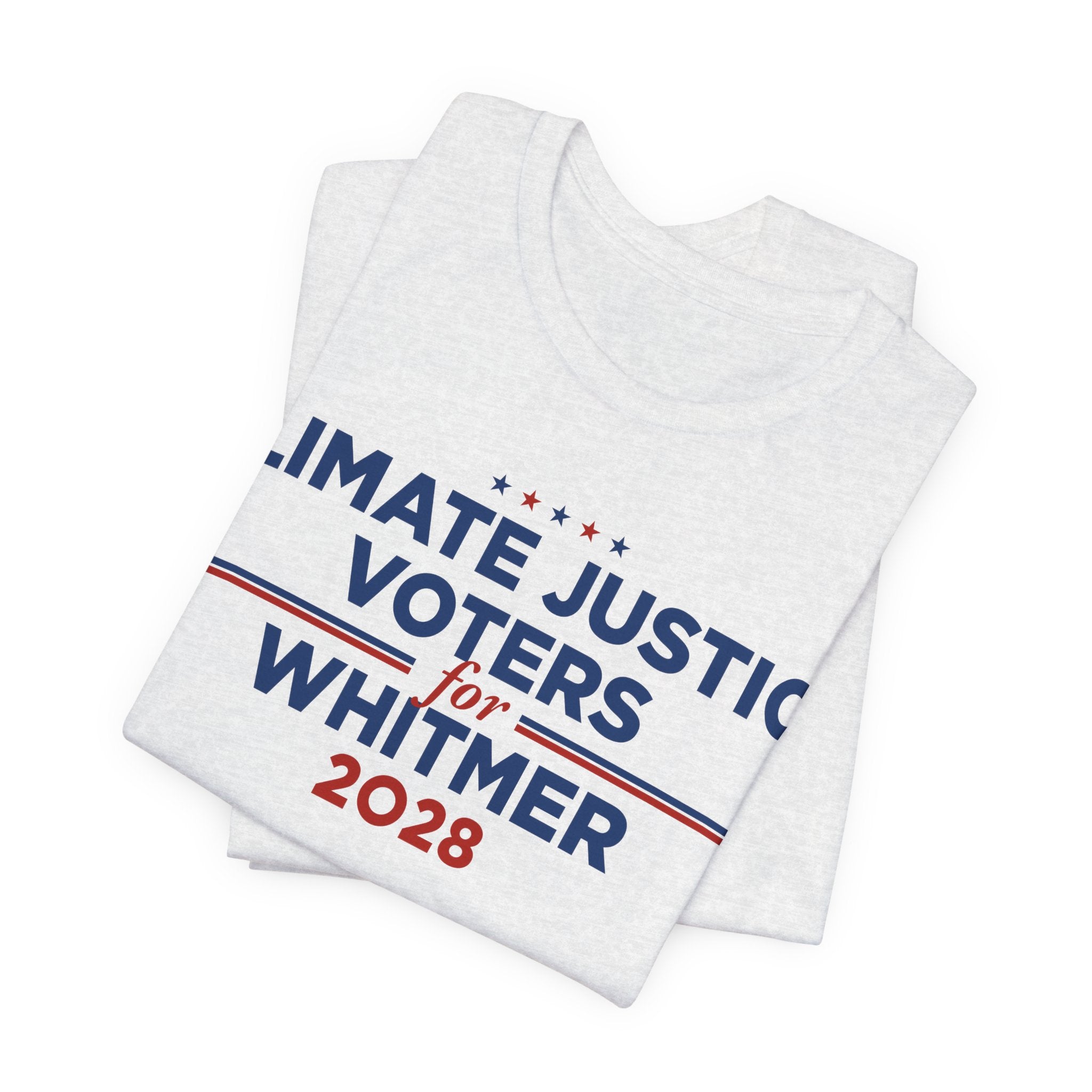Climate Justice Voters for Whitmer 2028 T-Shirt | Bella+Canvas 3001 Political Graphic Tee