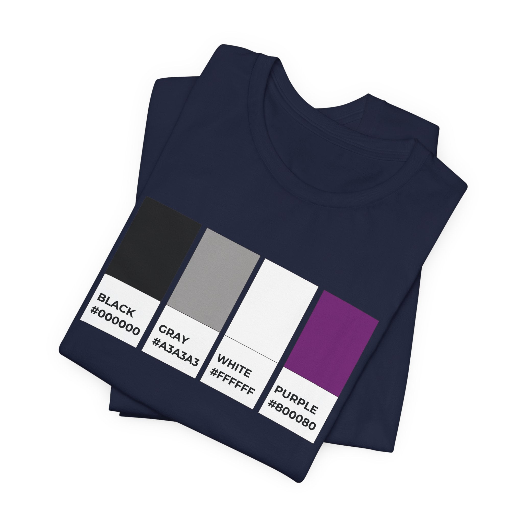 Funny Asexual Pride Flag Pantone Colors Unisex Jersey Short Sleeve T-Shirt
