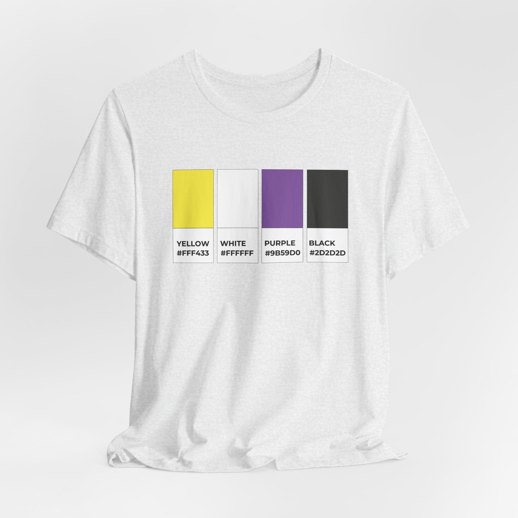 Funny Non-Binary Enby NB Pride Flag Pantone Colors Unisex Jersey Short Sleeve T-Shirt