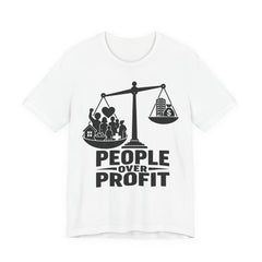 People Over Profit T-Shirt | Bella+Canvas 3001 Economic Justice Graphic Tee