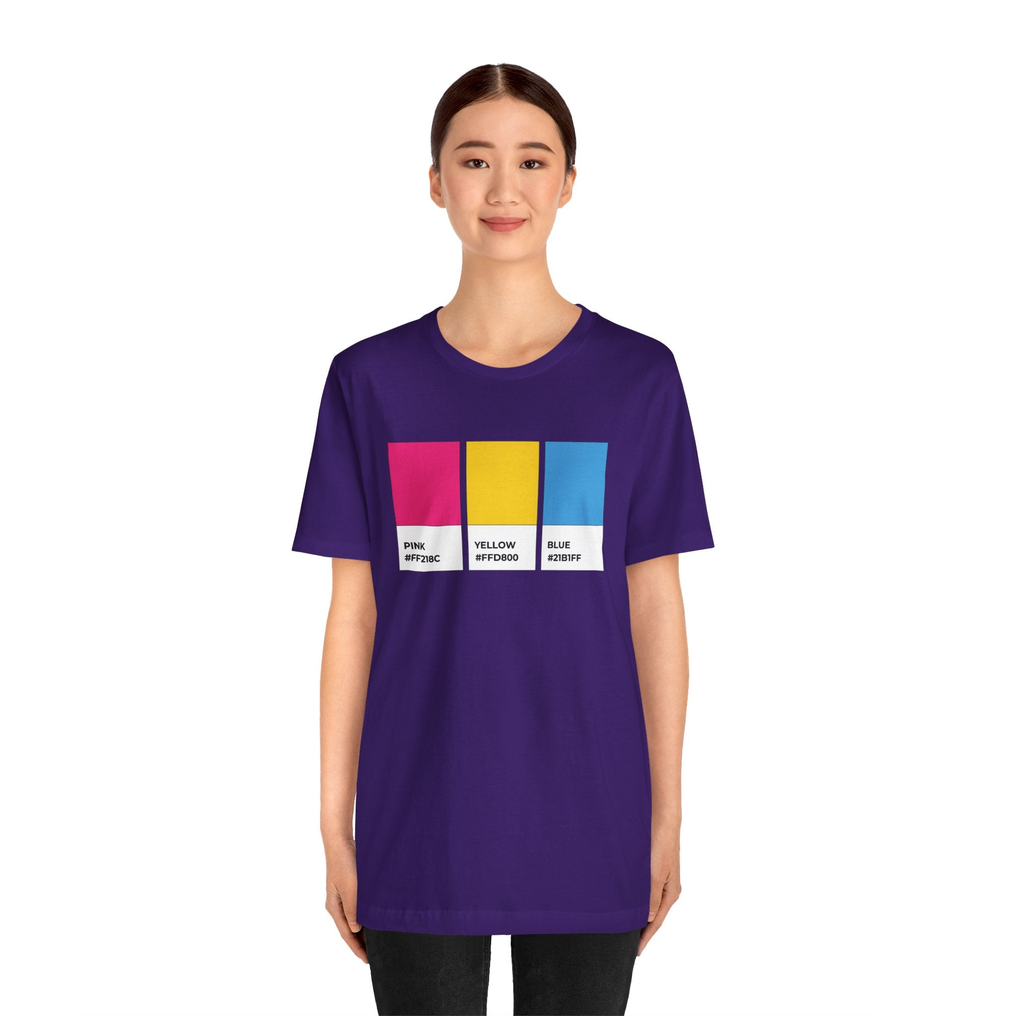 Funny Pansexual Pride Flag Pantone Colors Unisex Jersey Short Sleeve T-Shirt
