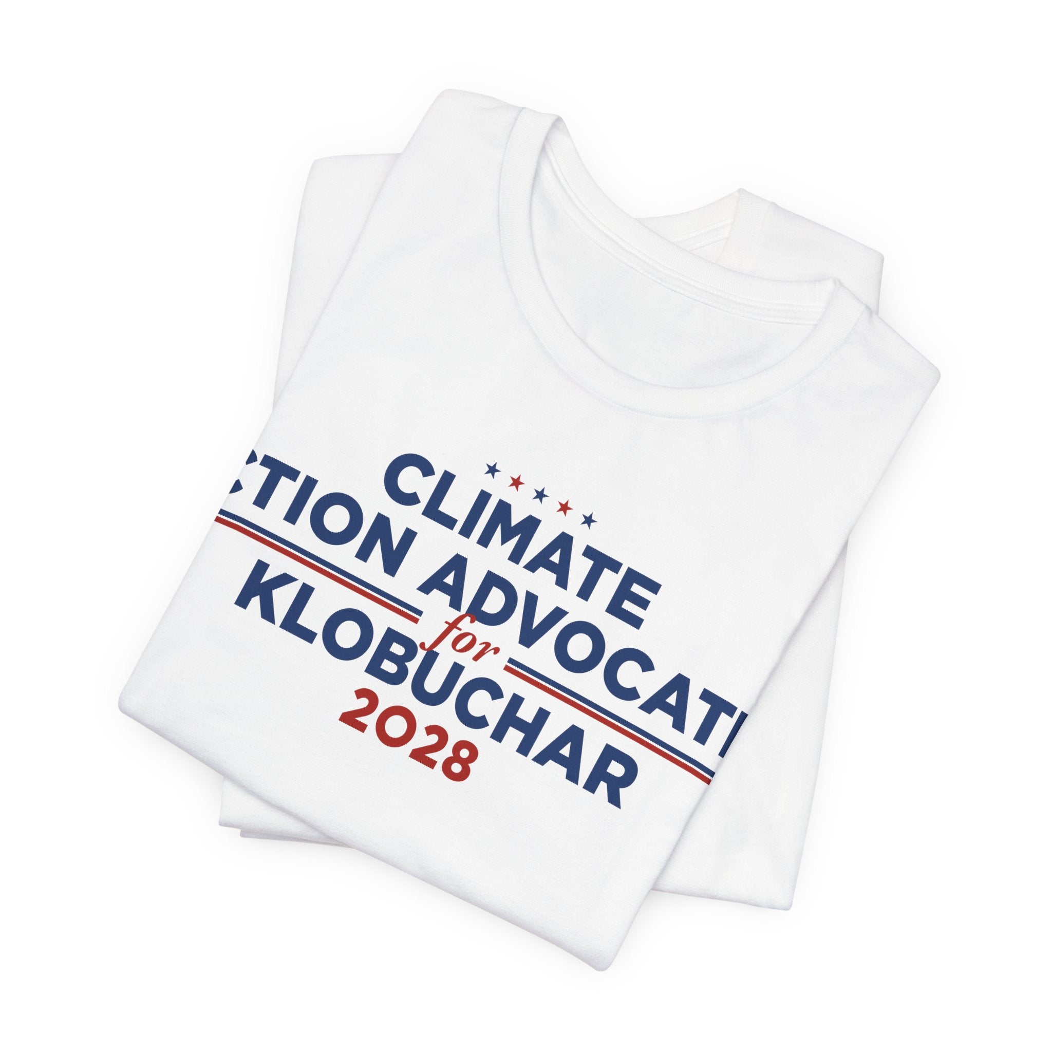 Climate Action Advocates for Klobuchar 2028 T-Shirt | Bella+Canvas 3001 Political Graphic Tee