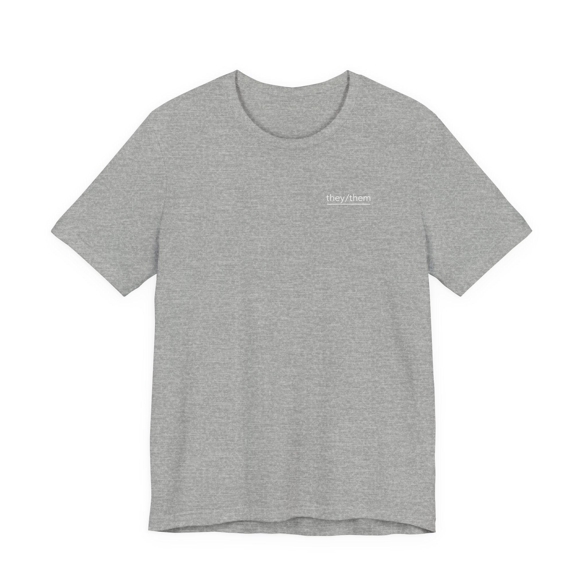 They/Them Pronoun T-Shirt – Minimalist Chest Graphic Tee