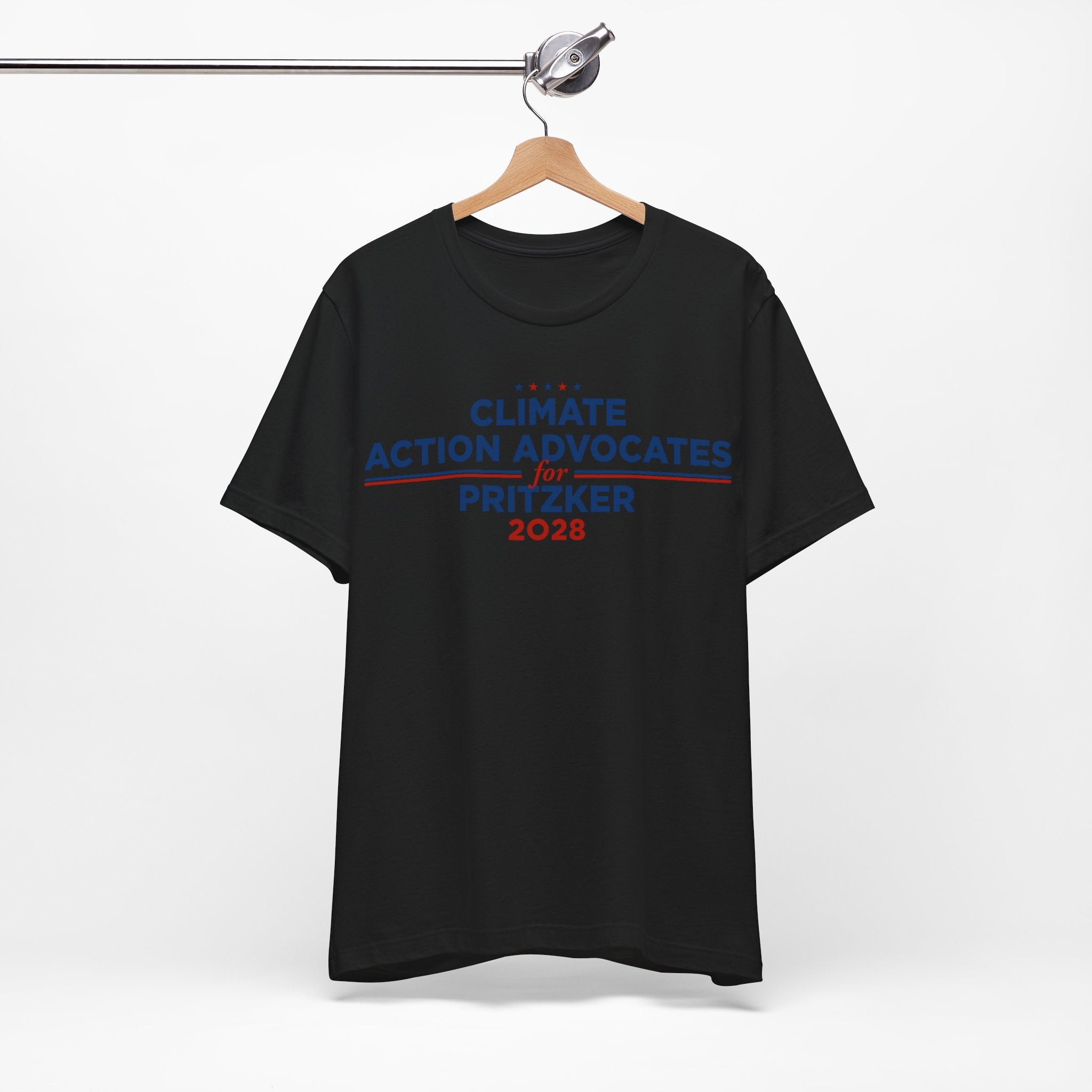 Climate Action Advocates for Pritzker 2028 T-Shirt | Bella+Canvas 3001 Political Graphic Tee