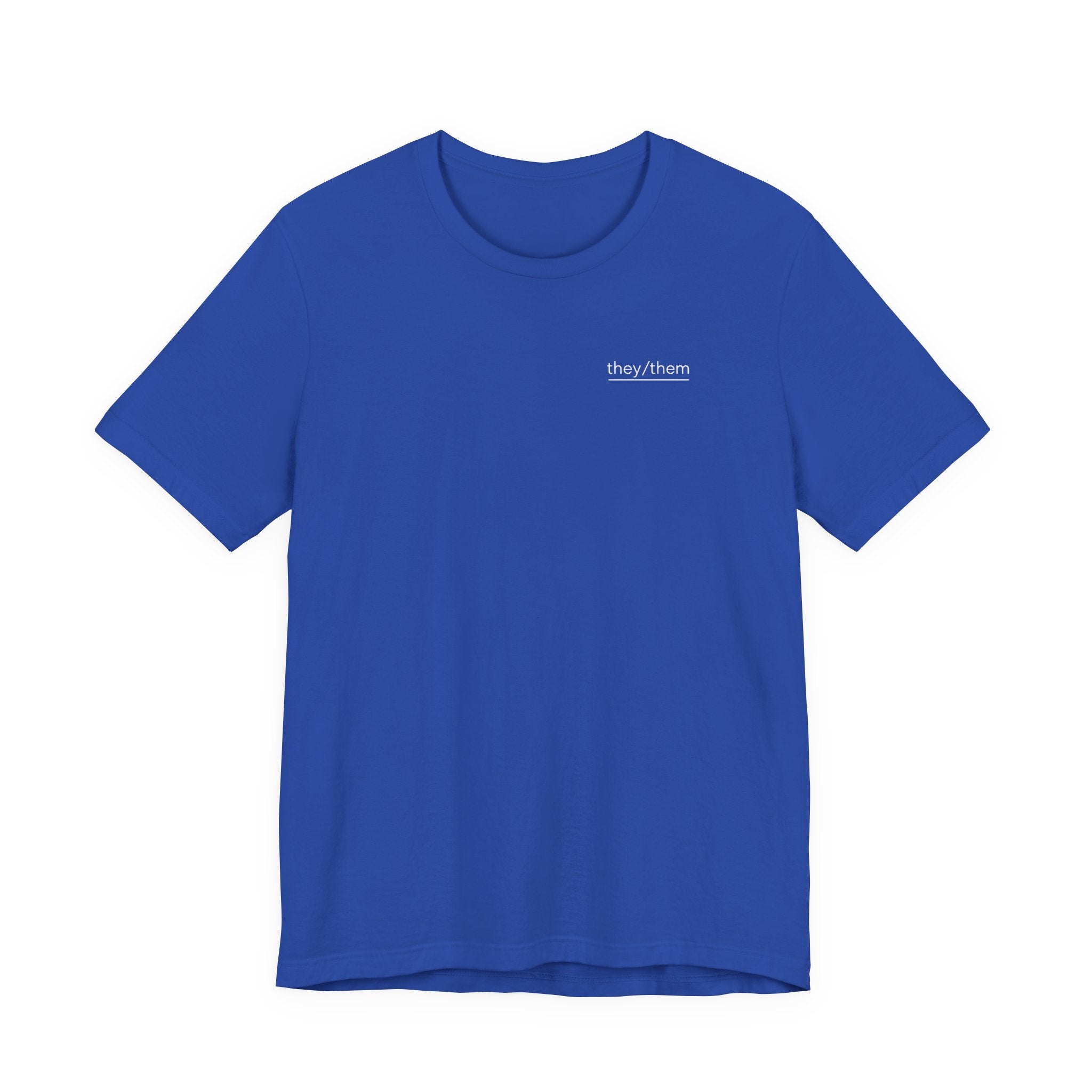 They/Them Pronoun T-Shirt – Minimalist Chest Graphic Tee
