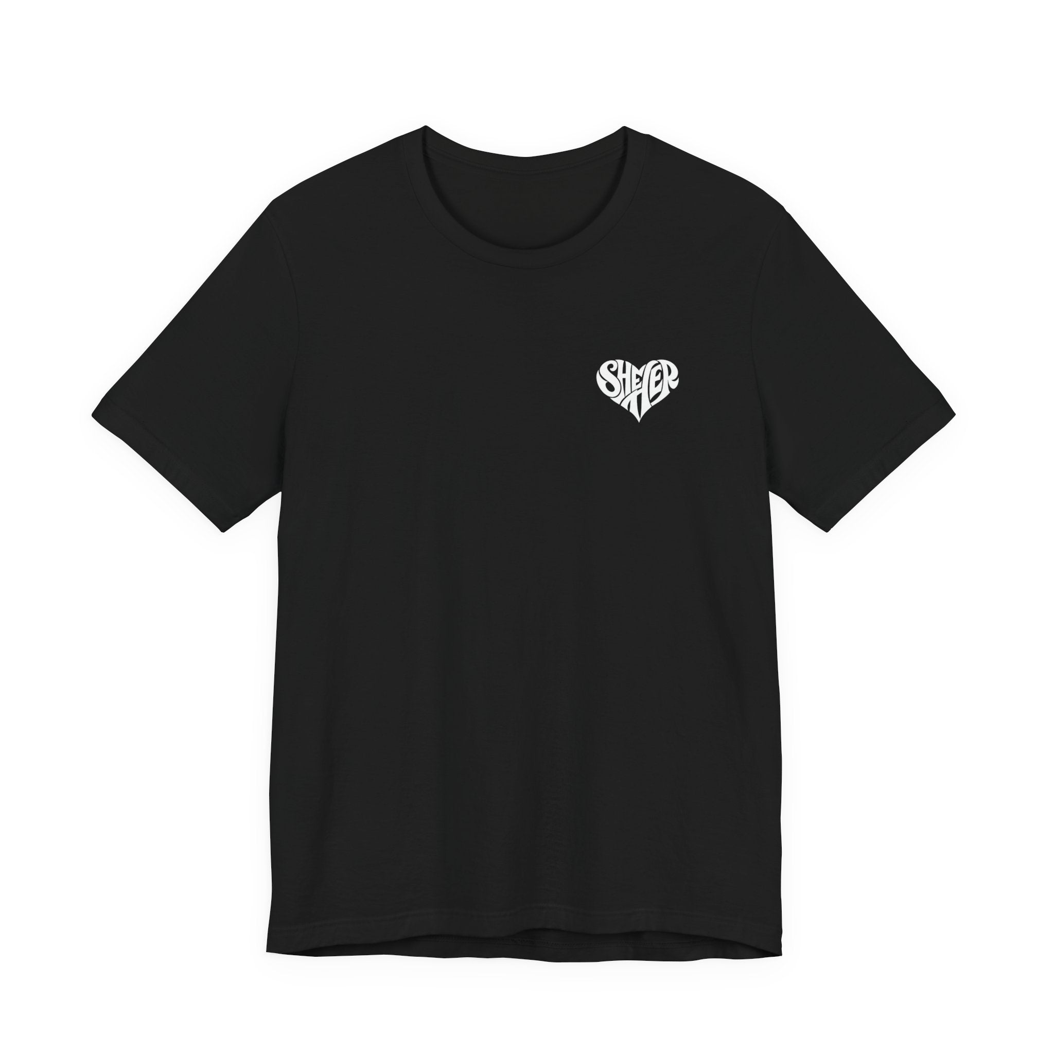 She/Her Heart Pronoun T-Shirt – Minimalist Chest Graphic Tee