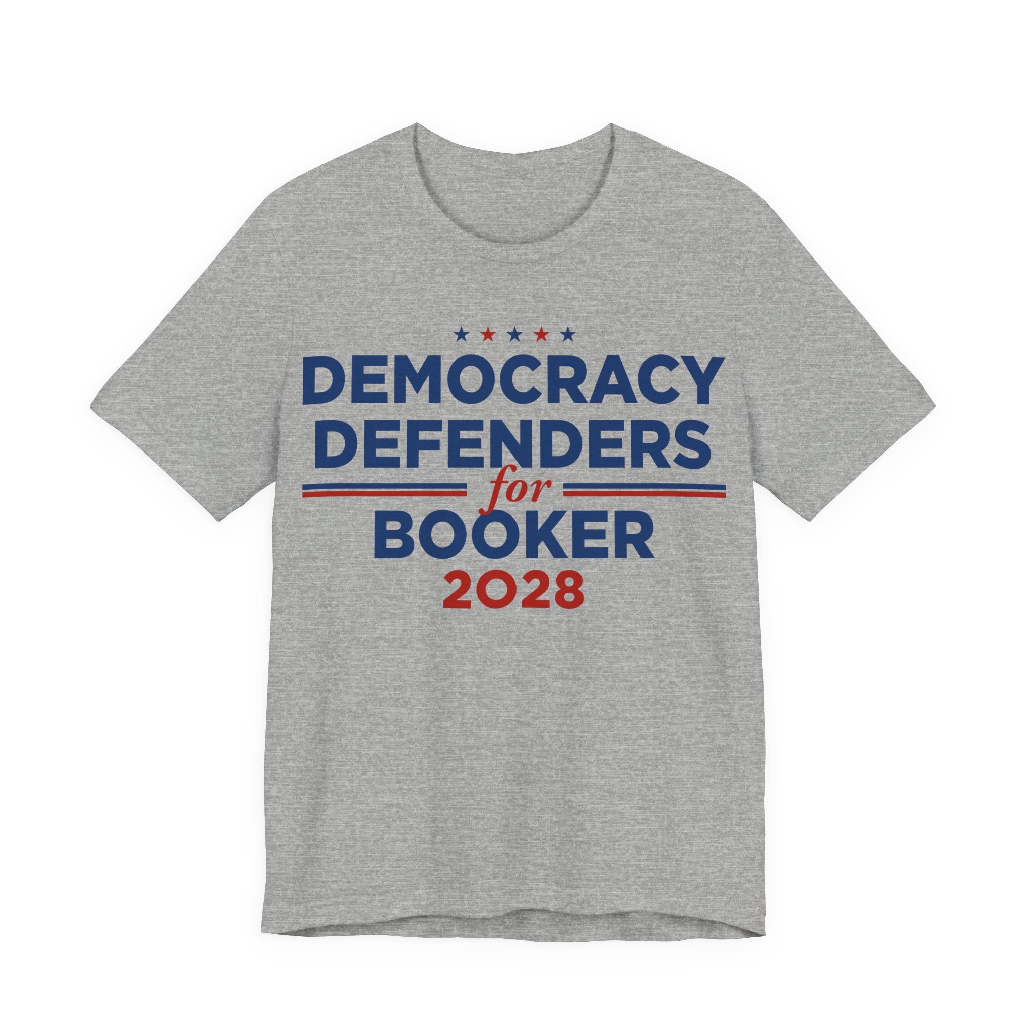 Democracy Defenders for Booker 2028 T-Shirt | Bella+Canvas 3001 Political Graphic Tee
