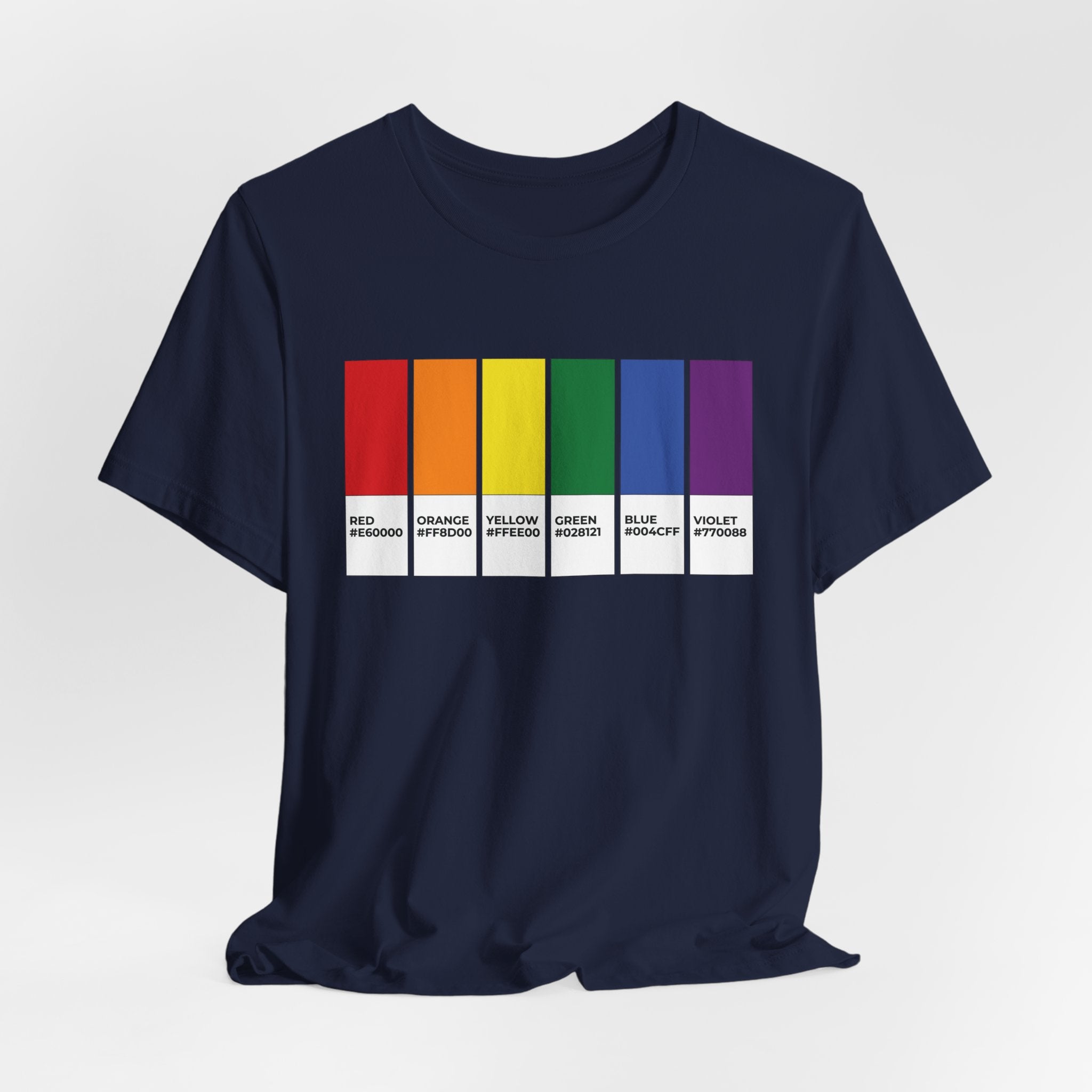 Funny LGBTQIA Pride Flag Pantone Colors Unisex Jersey Short Sleeve T-Shirt
