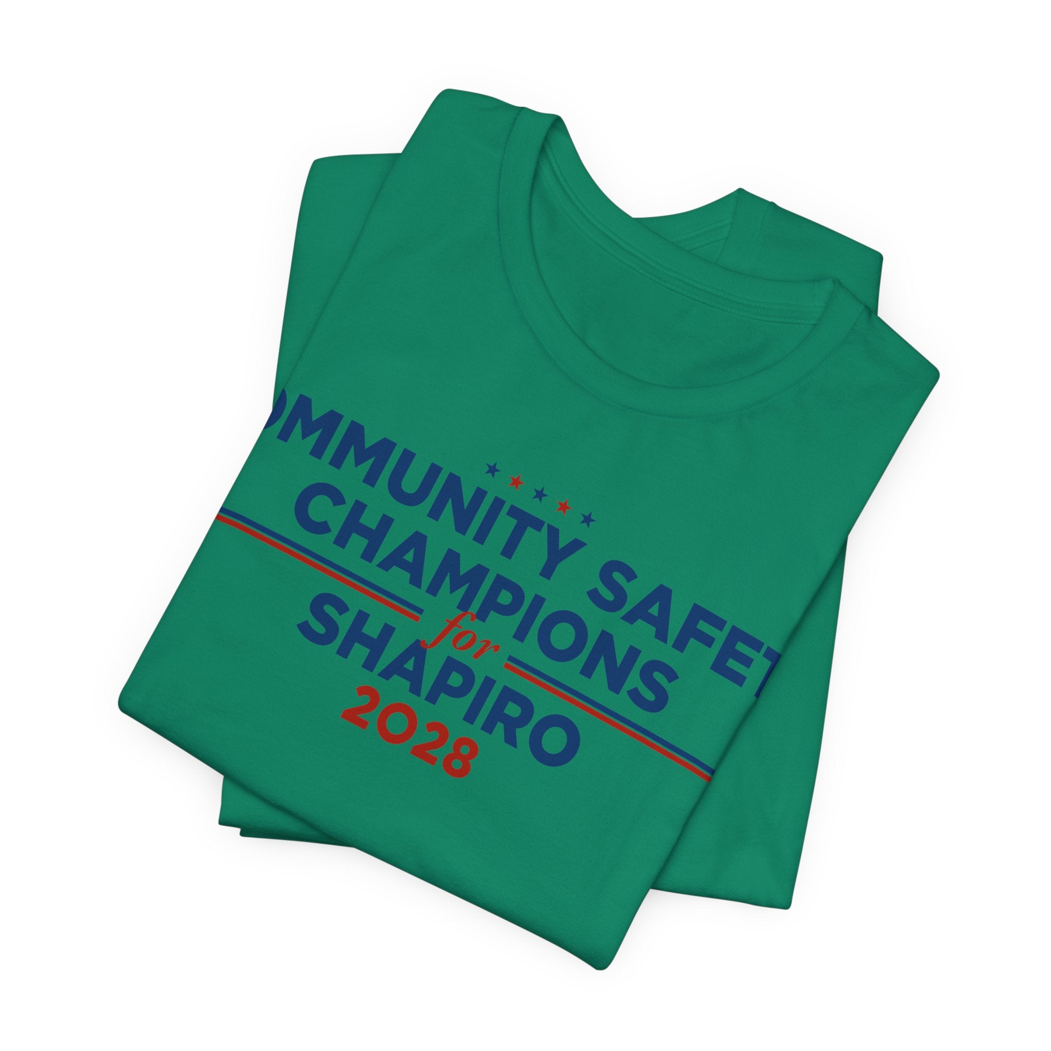 Community Safety Champions for Shapiro 2028 T-Shirt | Bella+Canvas 3001 Political Graphic Tee
