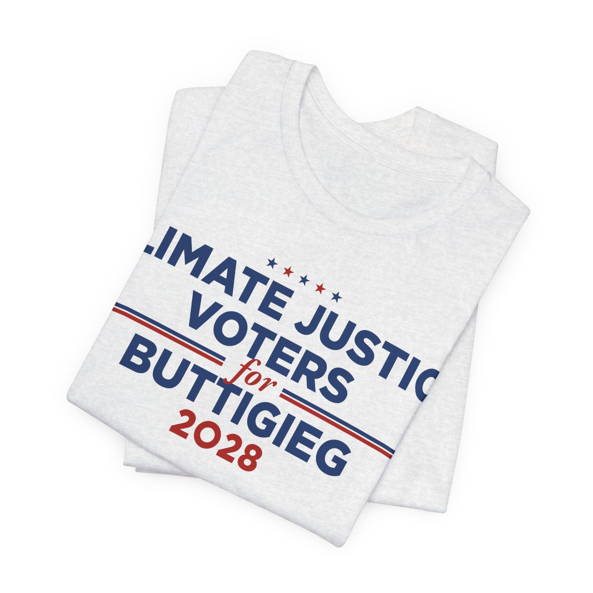 Climate Justice Voters for Buttigieg 2028 T-Shirt | Bella+Canvas 3001 Political Graphic Tee