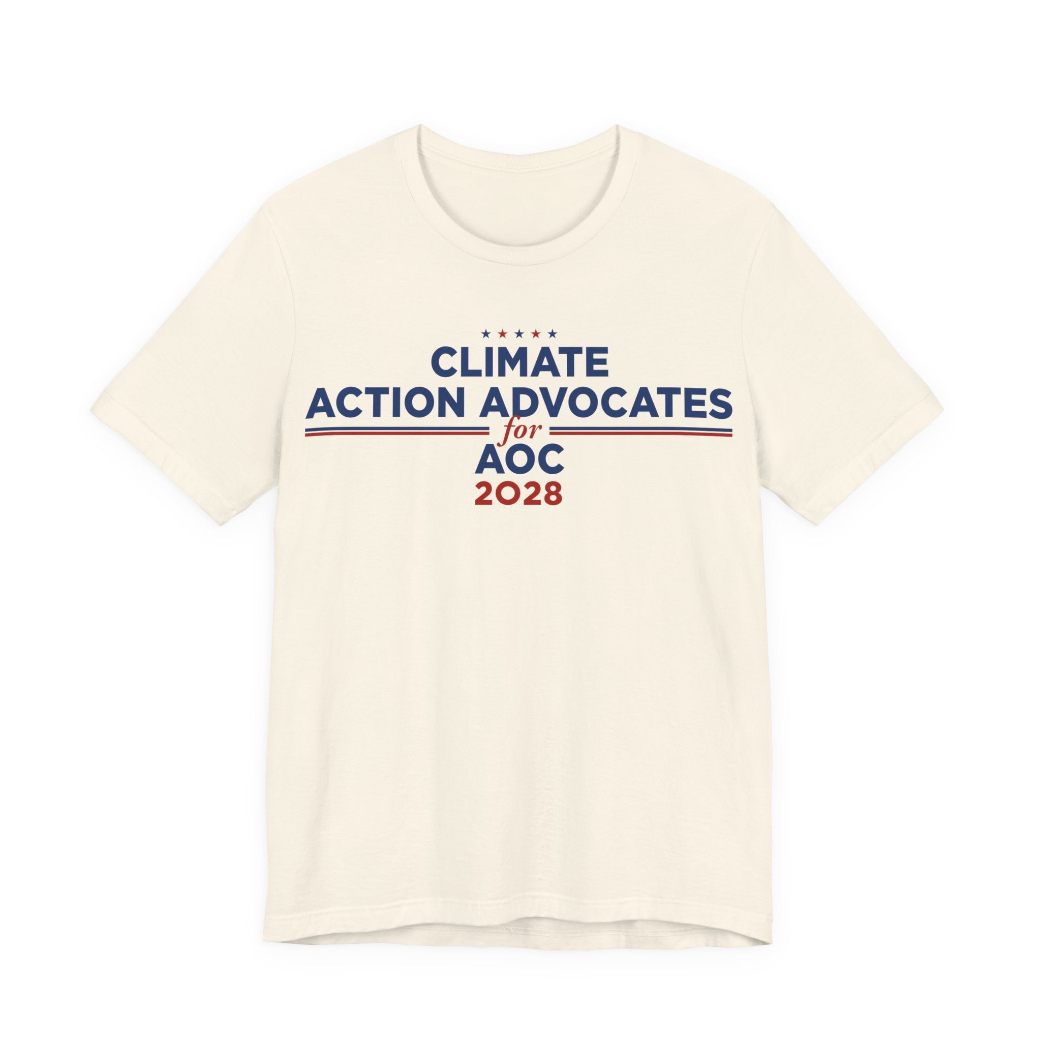 Climate Action Advocates for AOC 2028 T-Shirt | Bella+Canvas 3001 Political Graphic Tee