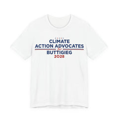 Climate Action Advocates for Buttigieg 2028 T-Shirt | Bella+Canvas 3001 Political Graphic Tee