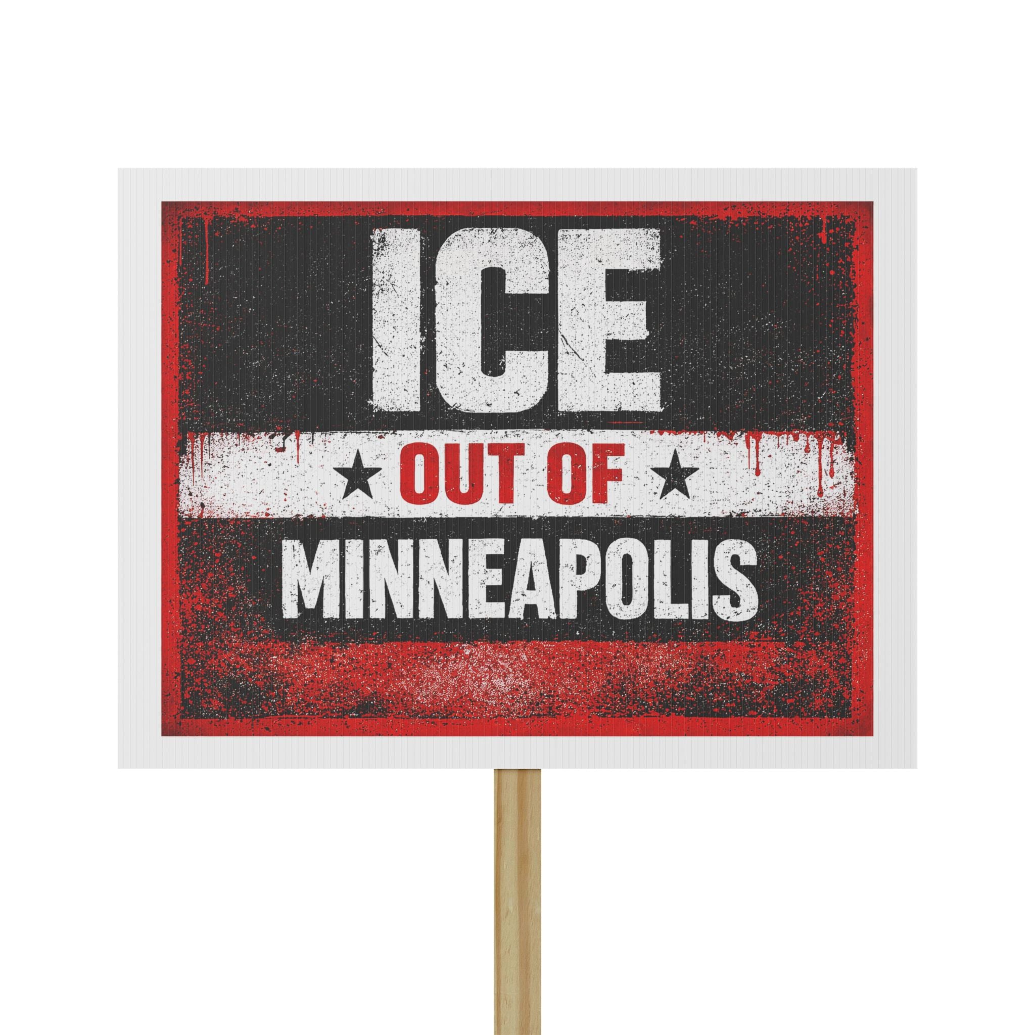 Protest Sign — "ICE Out of Minneapolis" Rally Placard