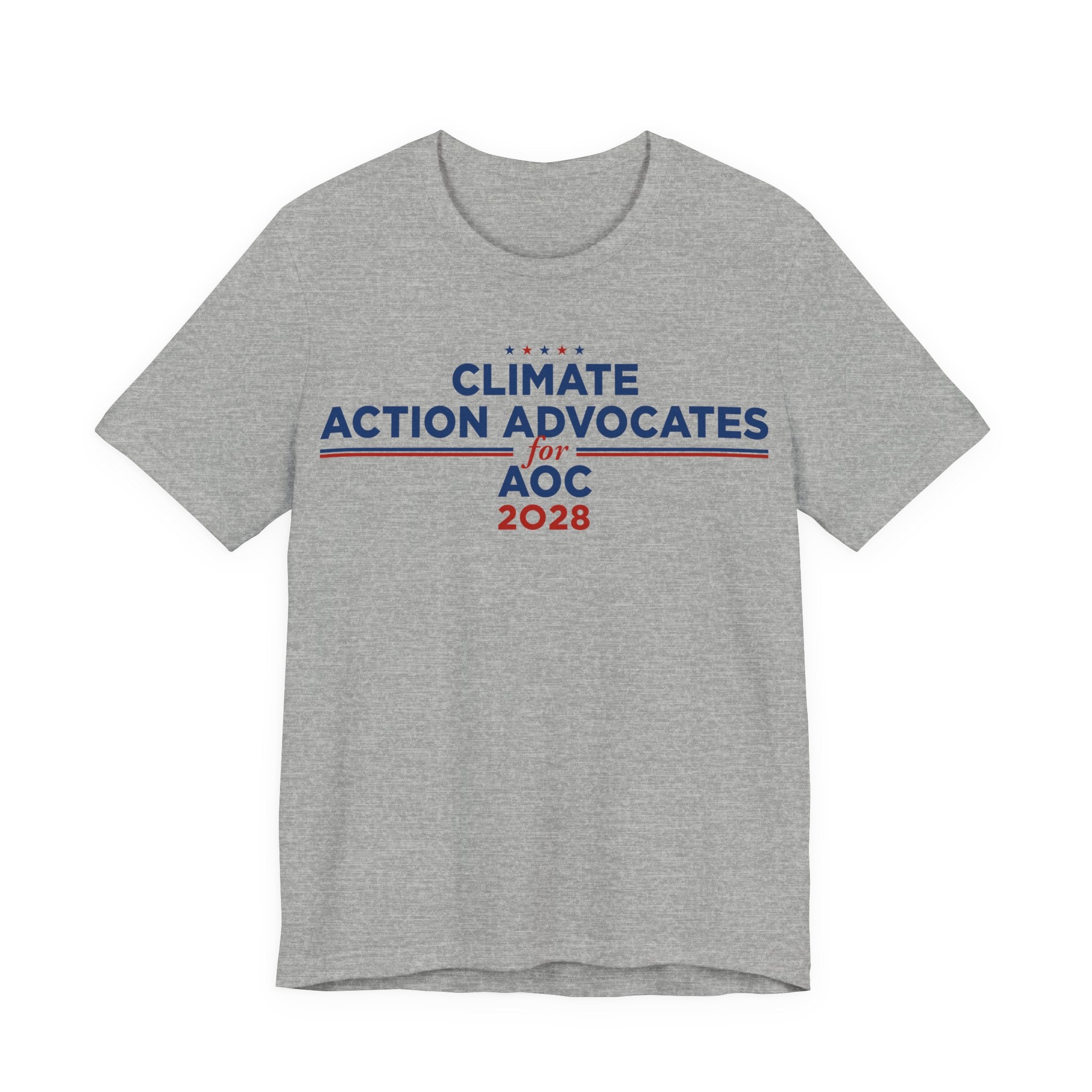 Climate Action Advocates for AOC 2028 T-Shirt | Bella+Canvas 3001 Political Graphic Tee