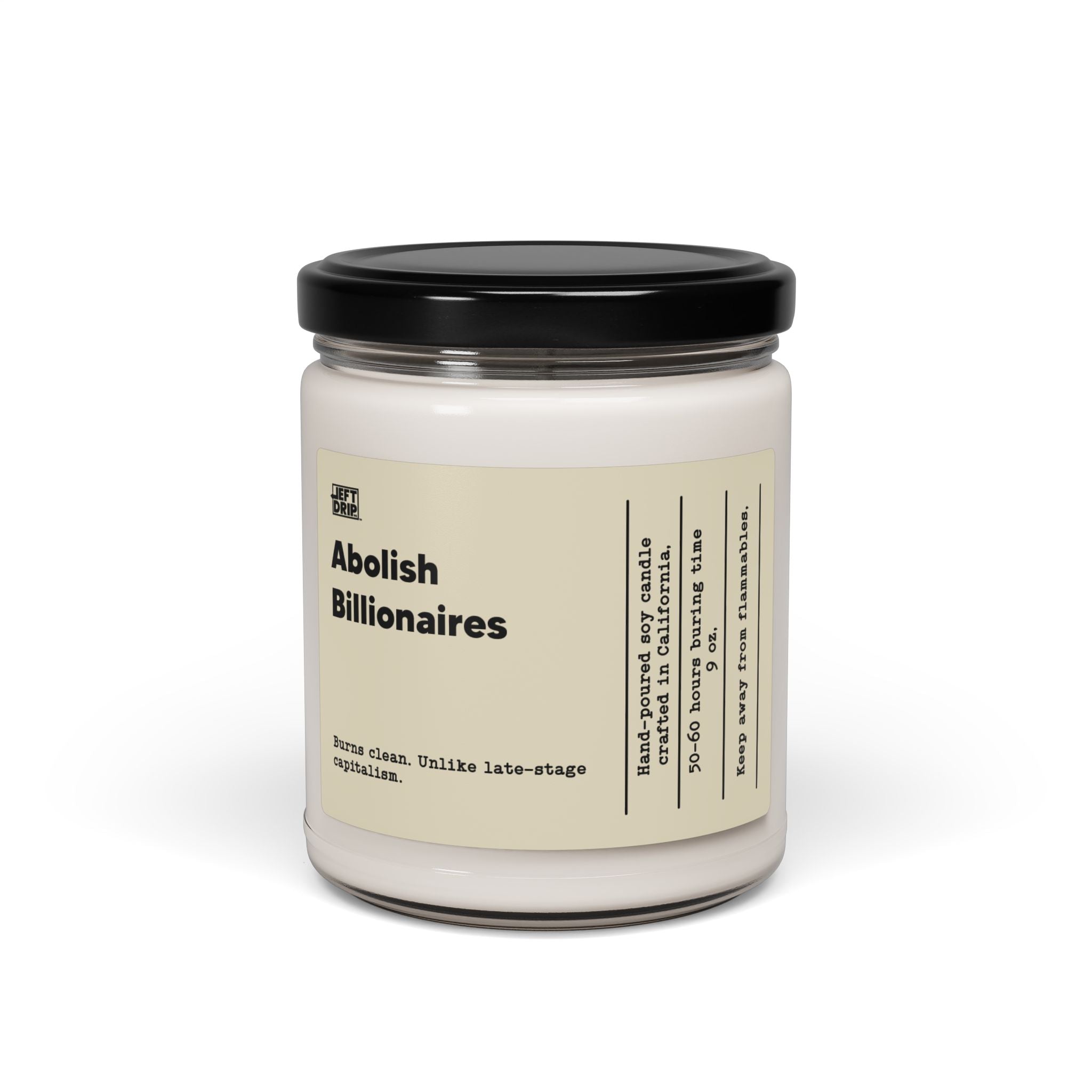 Abolish Billionaires – Hand-Poured Soy Candle (9 oz)