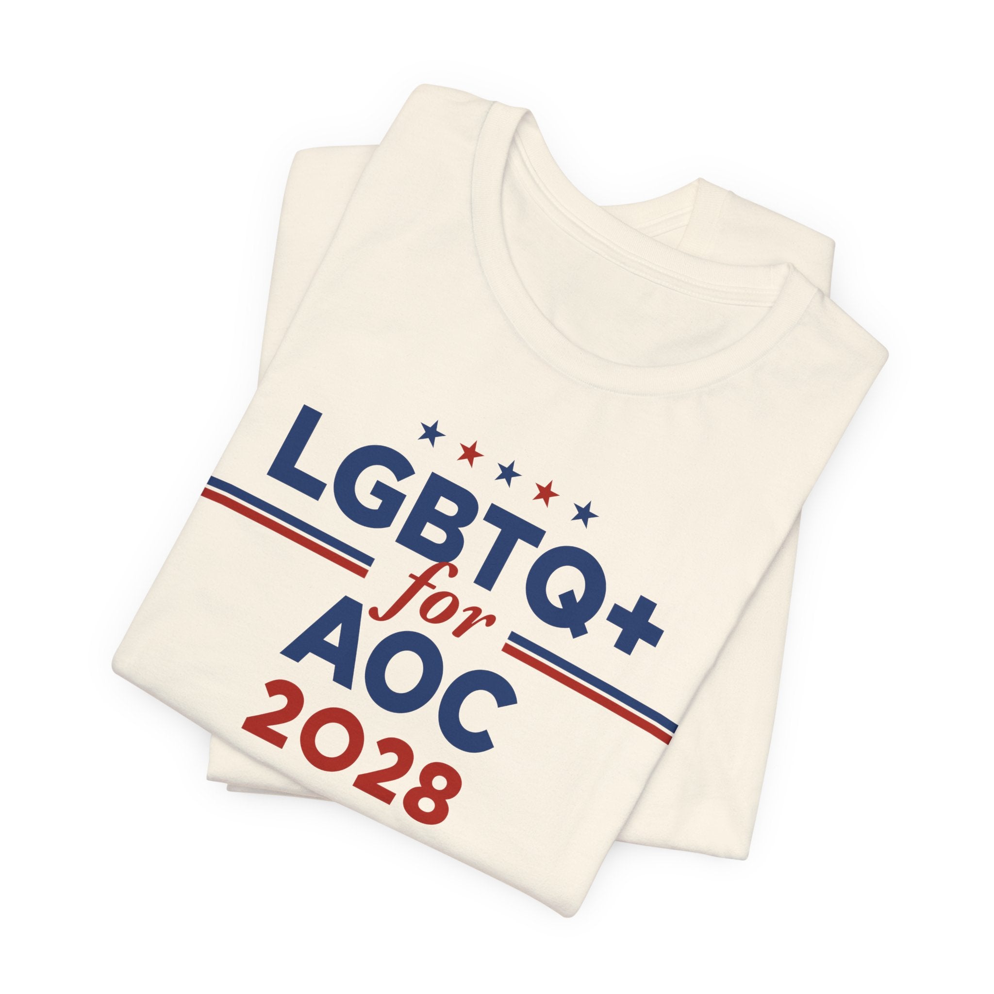 LGBTQ+ for AOC for President Campaign T-Shirt 2028