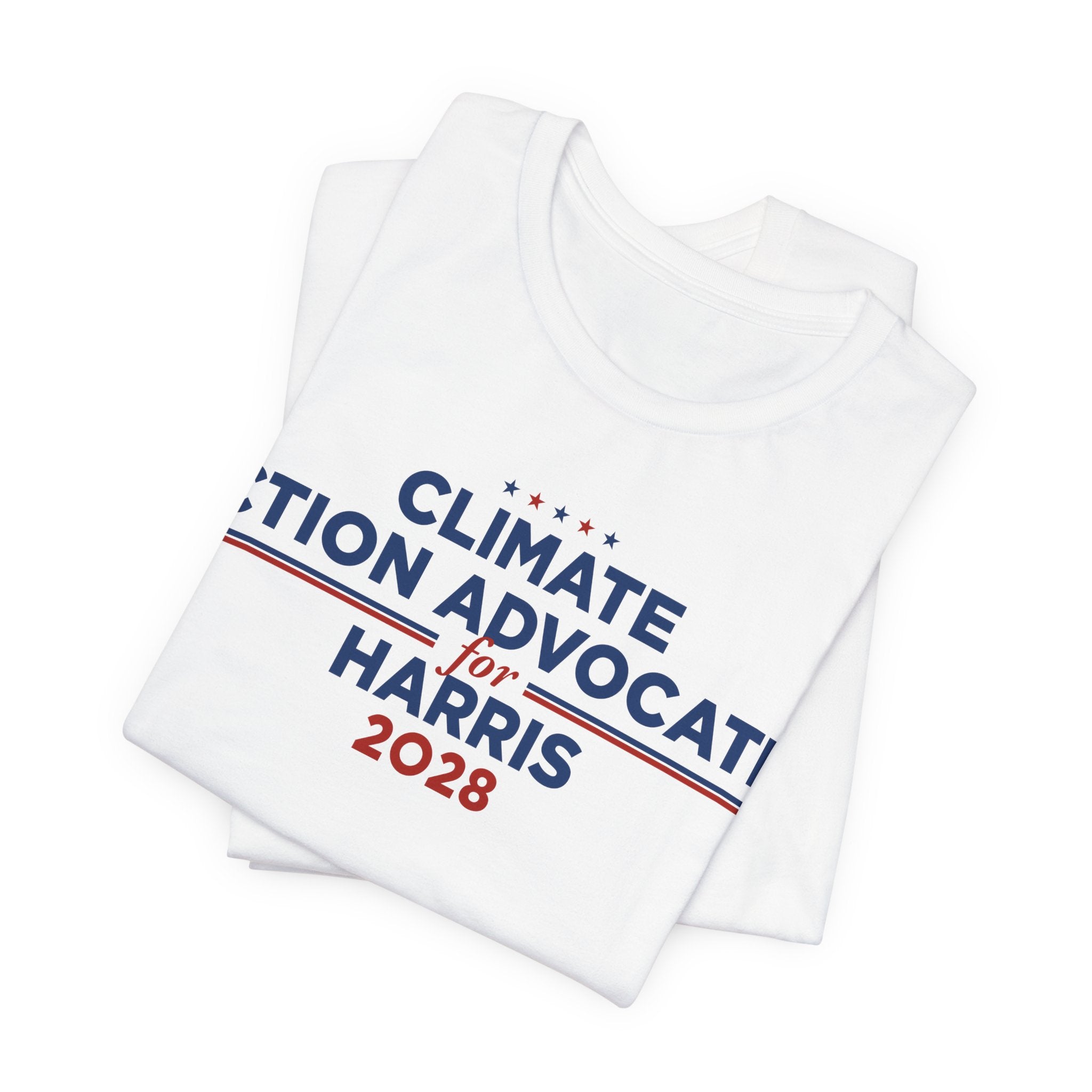 Climate Action Advocates for Harris 2028 T-Shirt | Bella+Canvas 3001 Political Graphic Tee