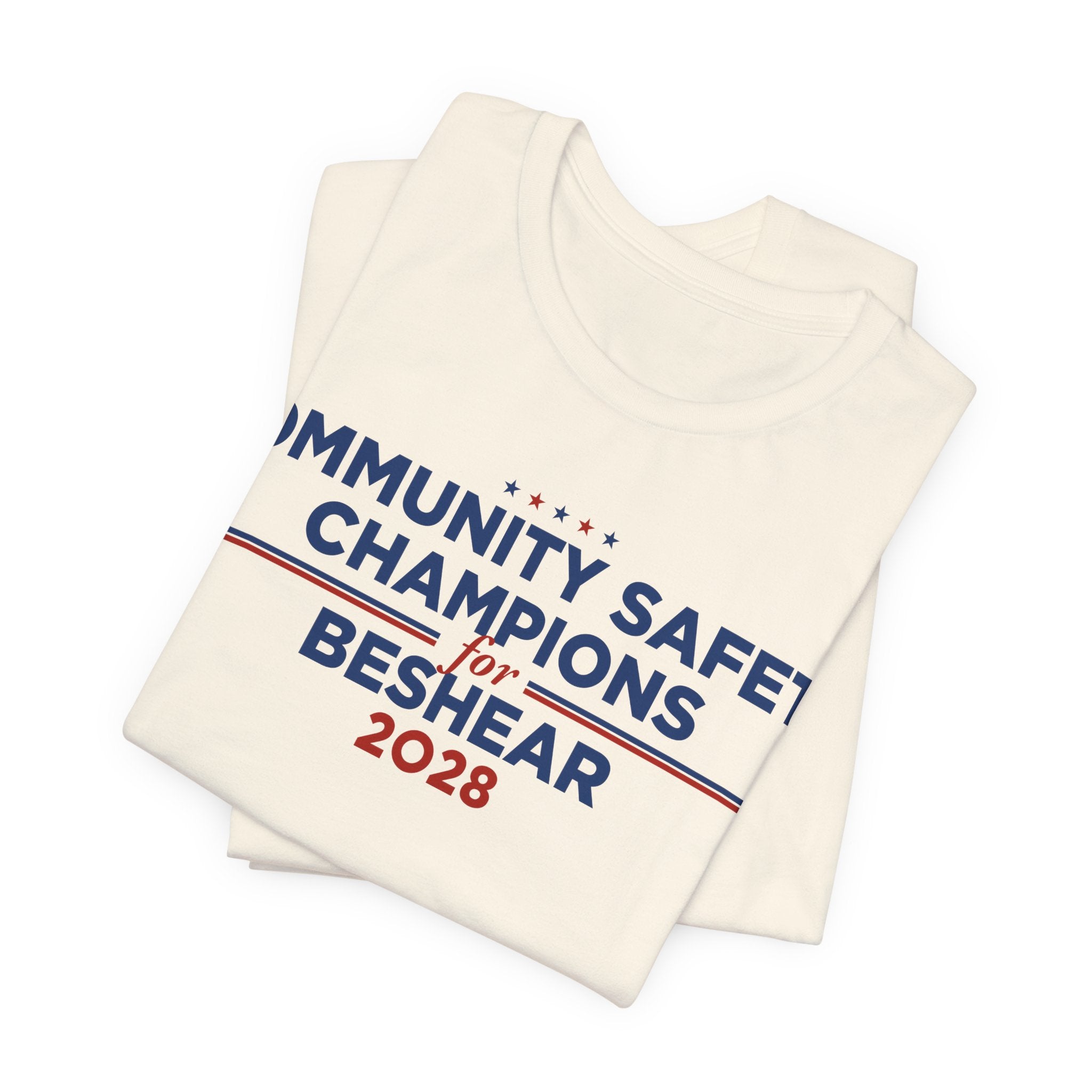 Community Safety Champions for Beshear 2028 T-Shirt | Bella+Canvas 3001 Political Graphic Tee