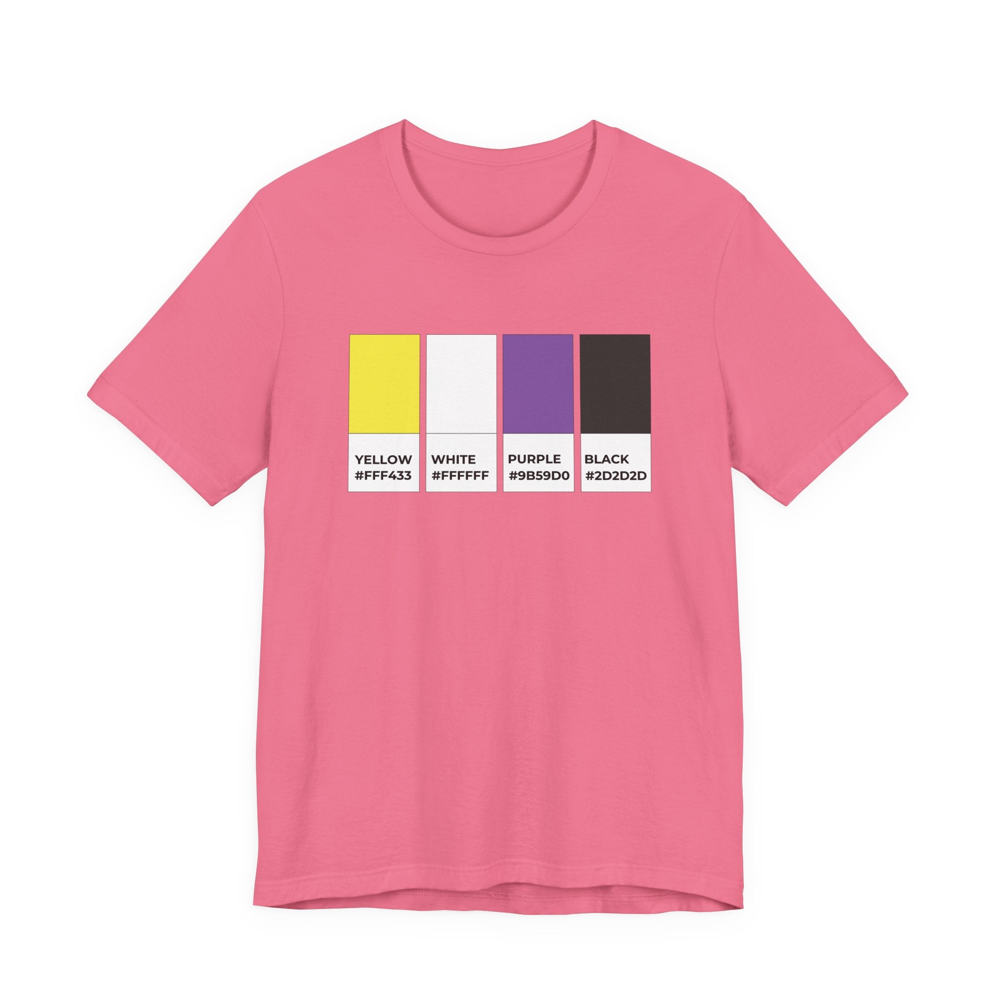 Funny Non-Binary Enby NB Pride Flag Pantone Colors Unisex Jersey Short Sleeve T-Shirt