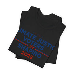 Climate Justice Voters for Shapiro 2028 T-Shirt | Bella+Canvas 3001 Political Graphic Tee