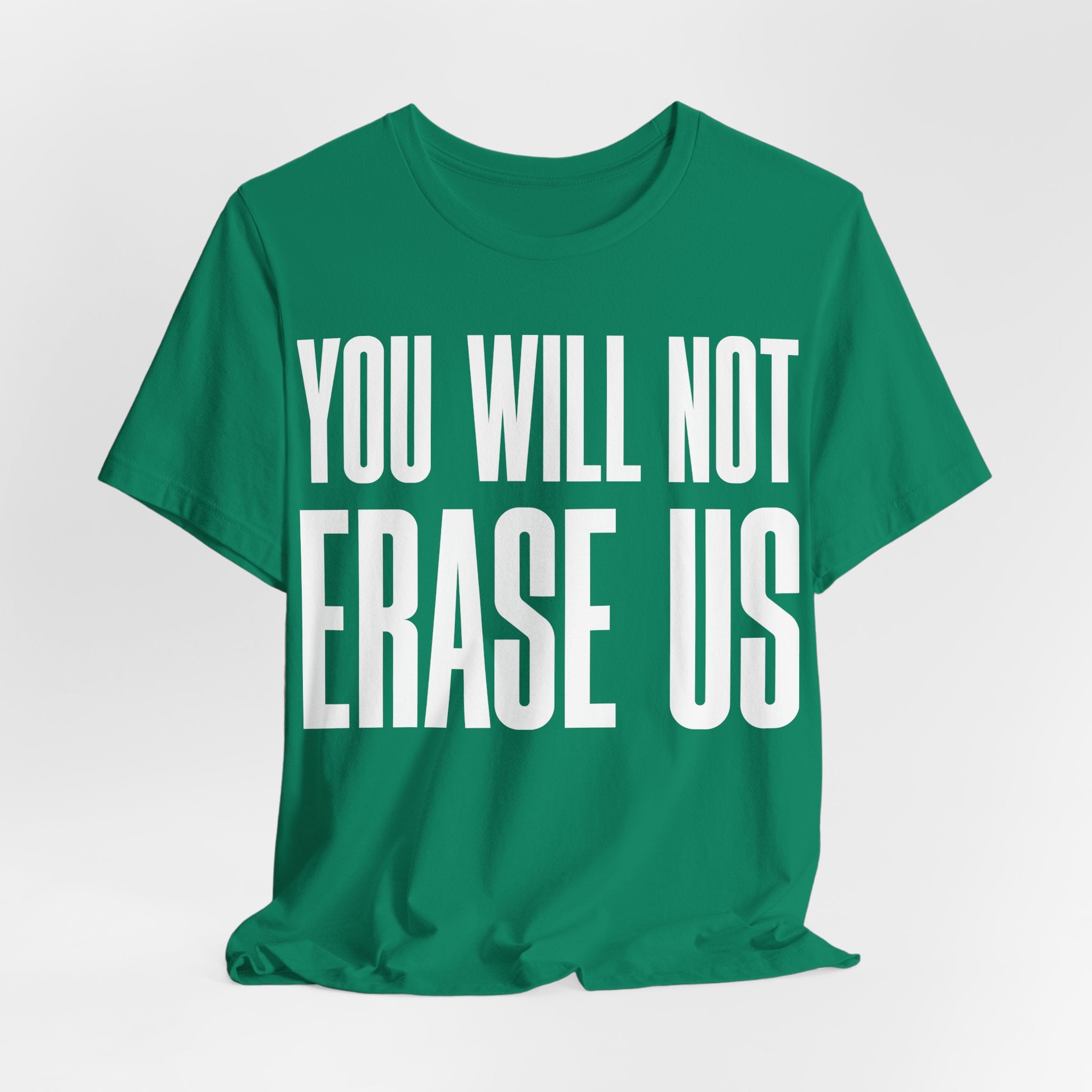 You Will Not Erase Us T-Shirt | LGBTQ+ & Human Rights Protest Tee | Anti-Erasure Solidarity Graphic Shirt