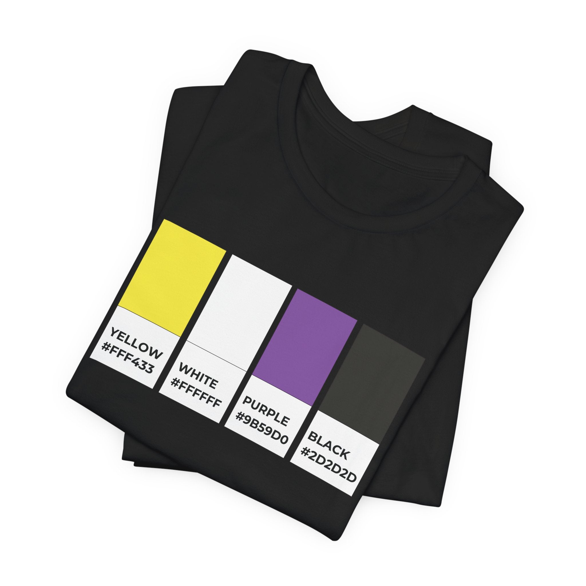 Funny Non-Binary Enby NB Pride Flag Pantone Colors Unisex Jersey Short Sleeve T-Shirt
