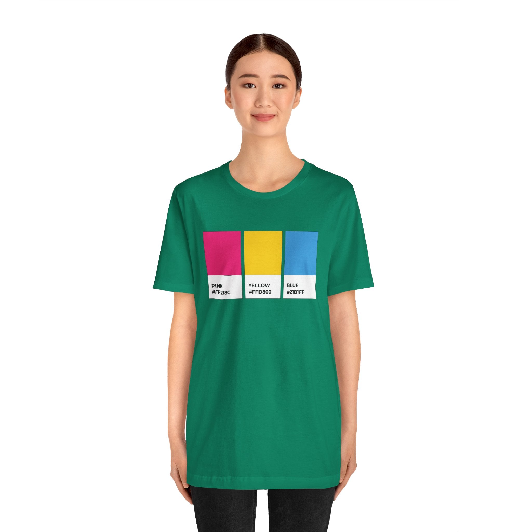 Funny Pansexual Pride Flag Pantone Colors Unisex Jersey Short Sleeve T-Shirt