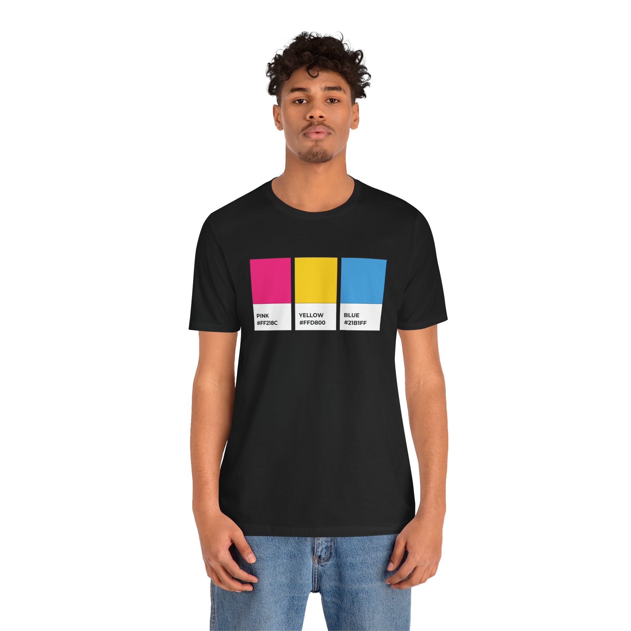 Funny Pansexual Pride Flag Pantone Colors Unisex Jersey Short Sleeve T-Shirt