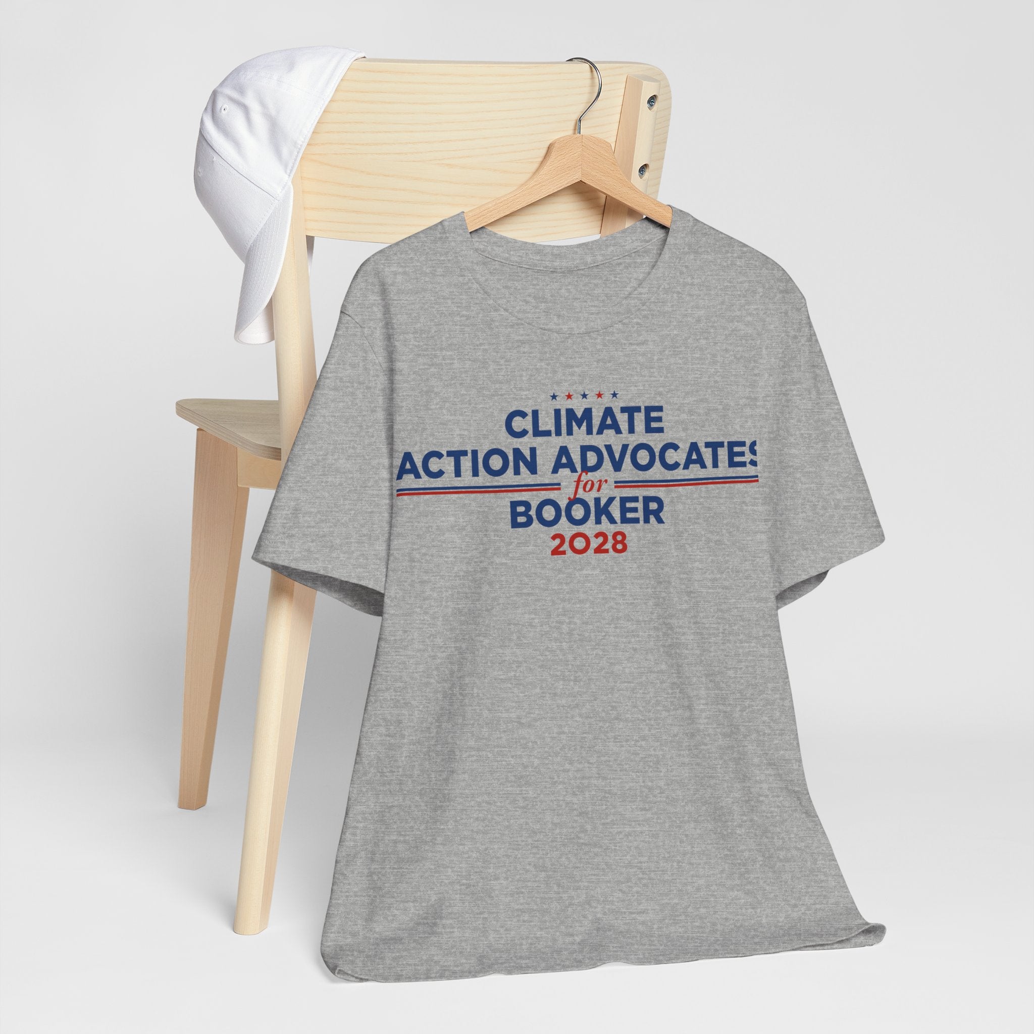 Climate Action Advocates for Booker 2028 T-Shirt | Bella+Canvas 3001 Political Graphic Tee