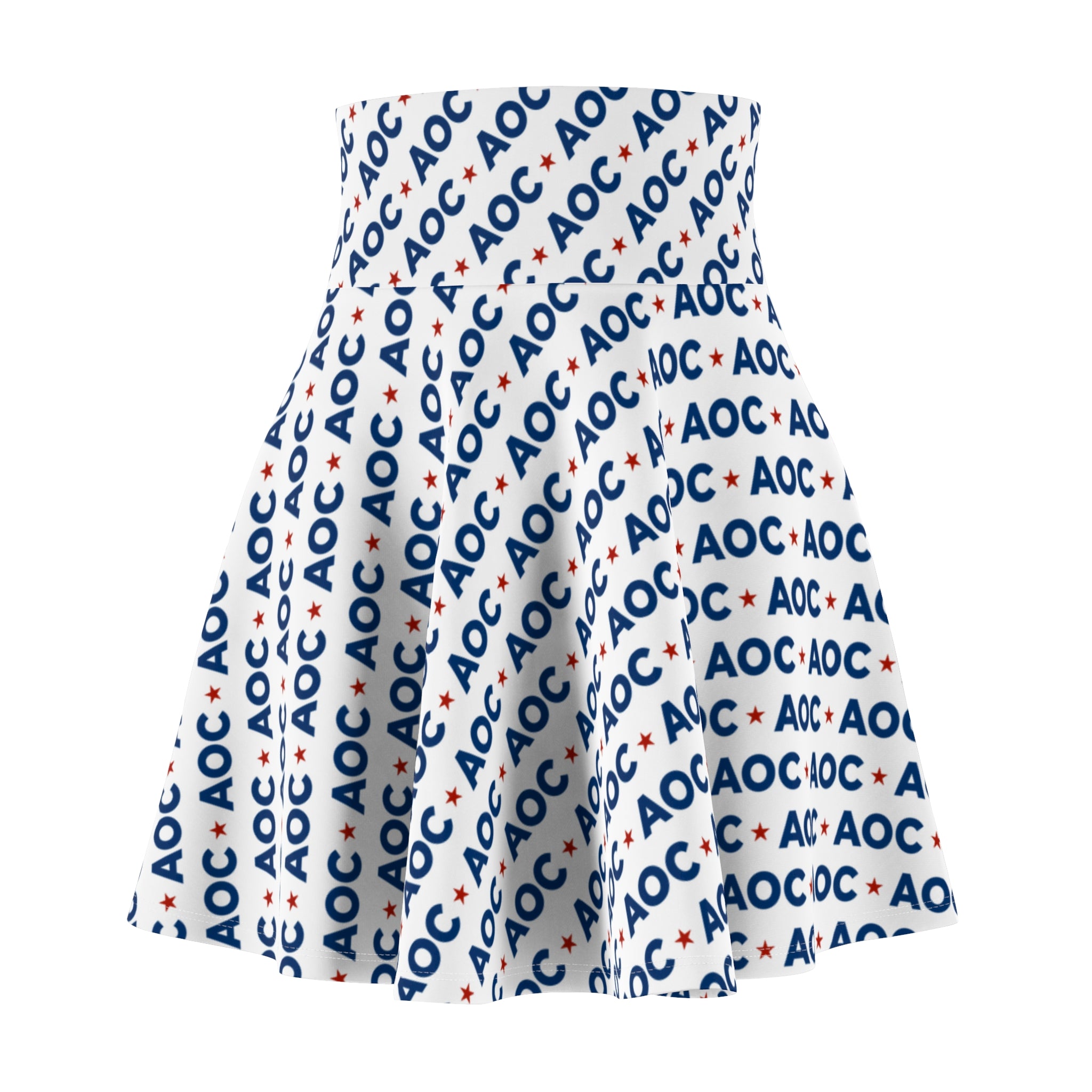 AOC Skater Skirt – Political Graphic High-Waisted Circle Skirt for Progressive Style