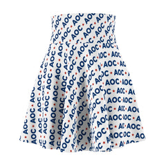 AOC Skater Skirt – Political Graphic High-Waisted Circle Skirt for Progressive Style