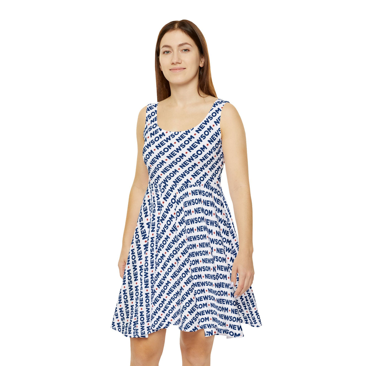 Gavin Newsom Skater Dress – Political Graphic Sleeveless Dress for Progressive Style