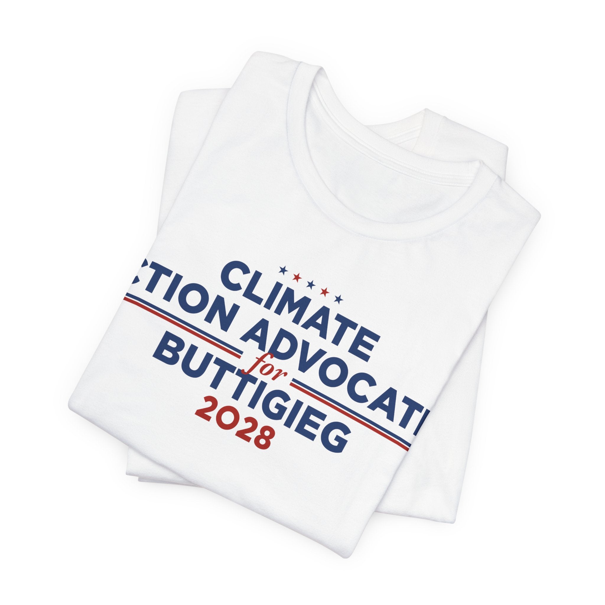 Climate Action Advocates for Buttigieg 2028 T-Shirt | Bella+Canvas 3001 Political Graphic Tee