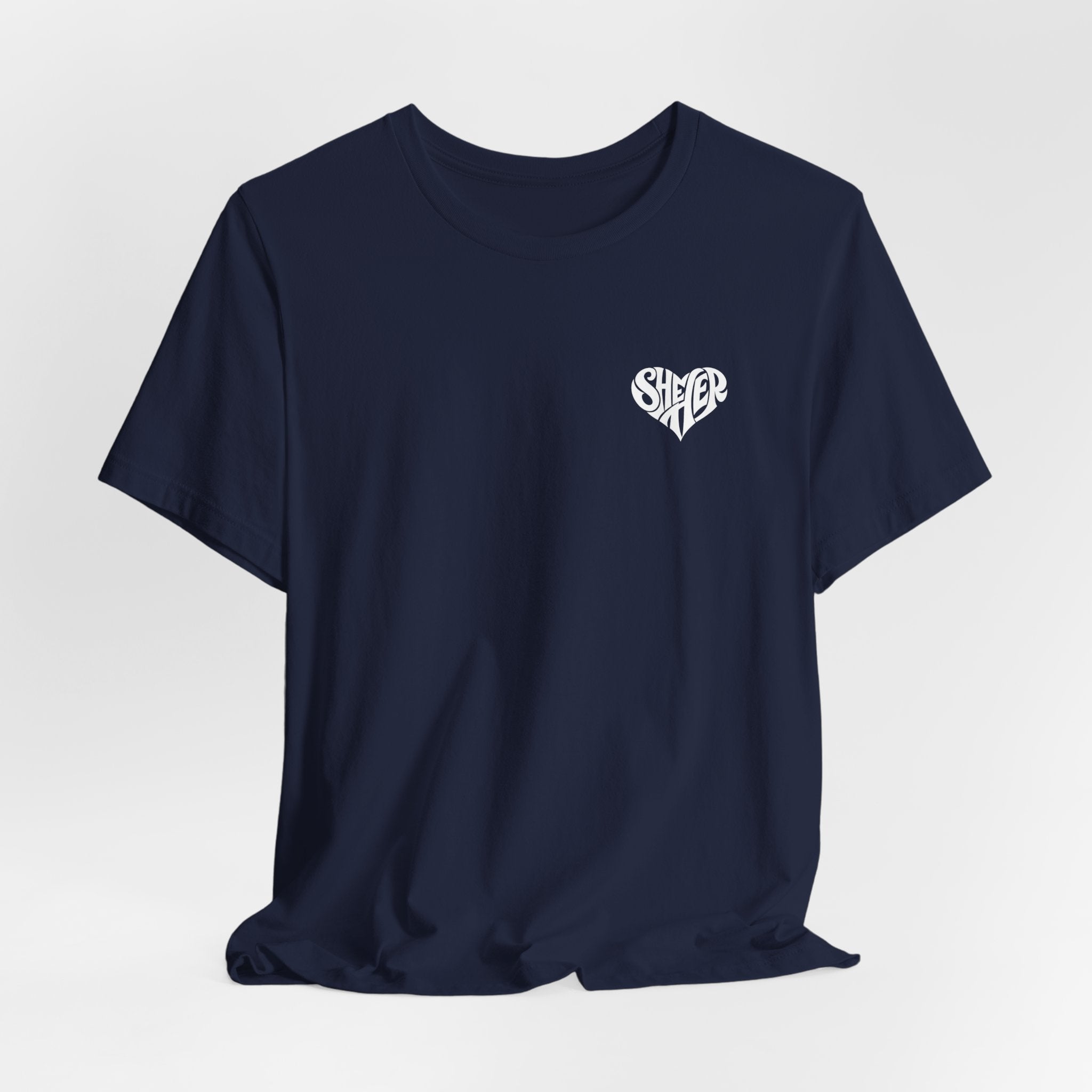 She/Her Heart Pronoun T-Shirt – Minimalist Chest Graphic Tee