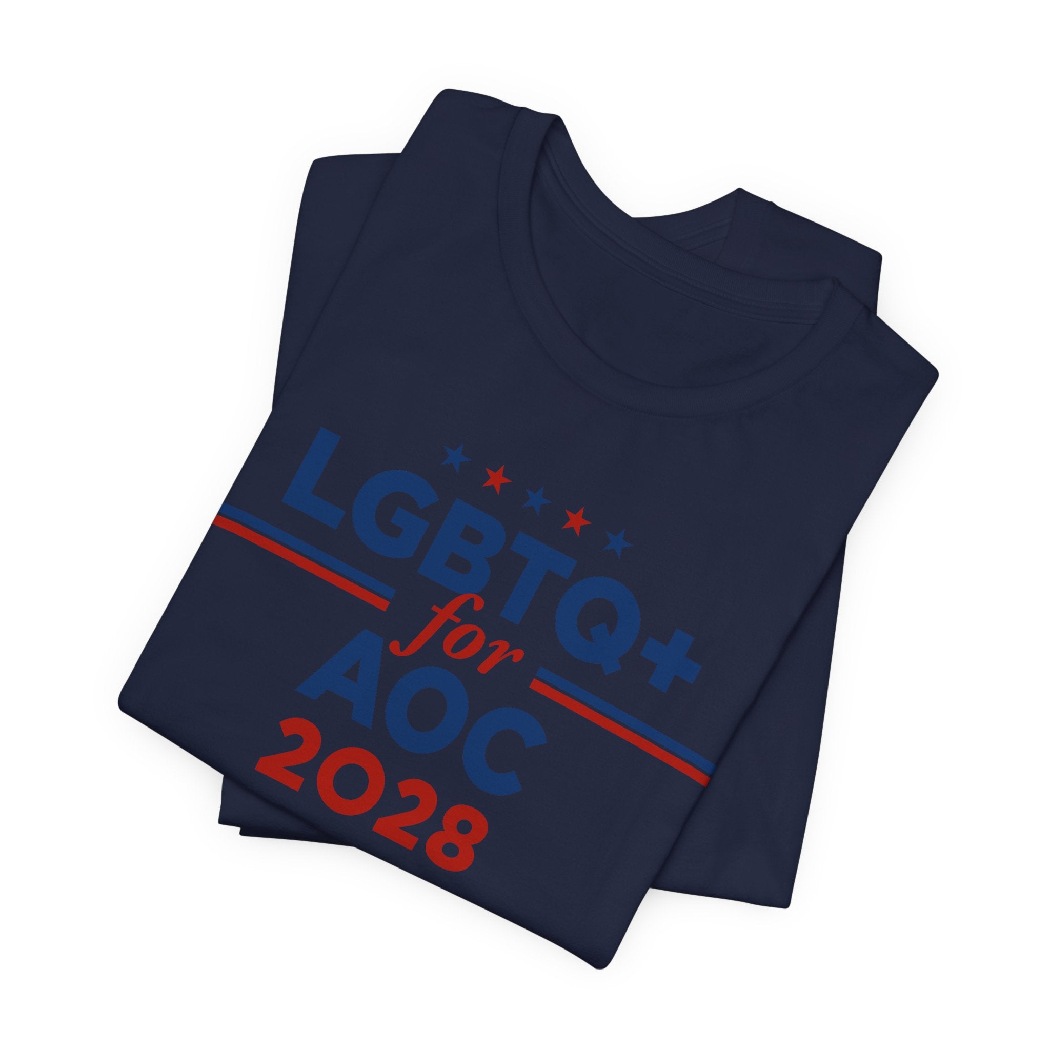 LGBTQ+ for AOC for President Campaign T-Shirt 2028