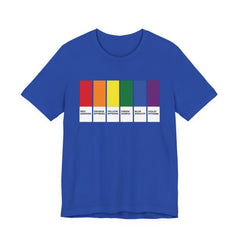 Funny LGBTQIA Pride Flag Pantone Colors Unisex Jersey Short Sleeve T-Shirt