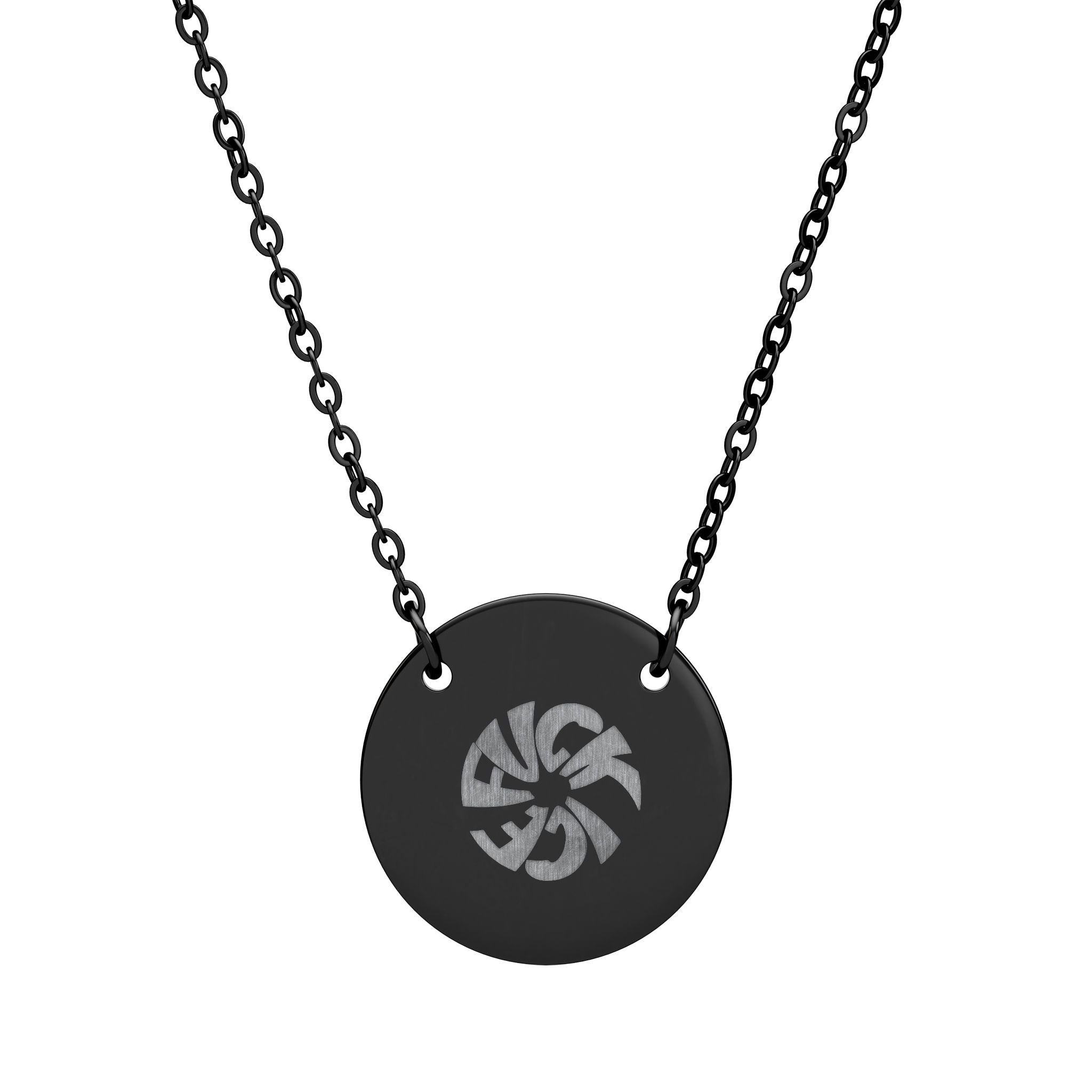 FUCK ICE Engraved Circle Necklace —  Minimalist Disc Pendant
