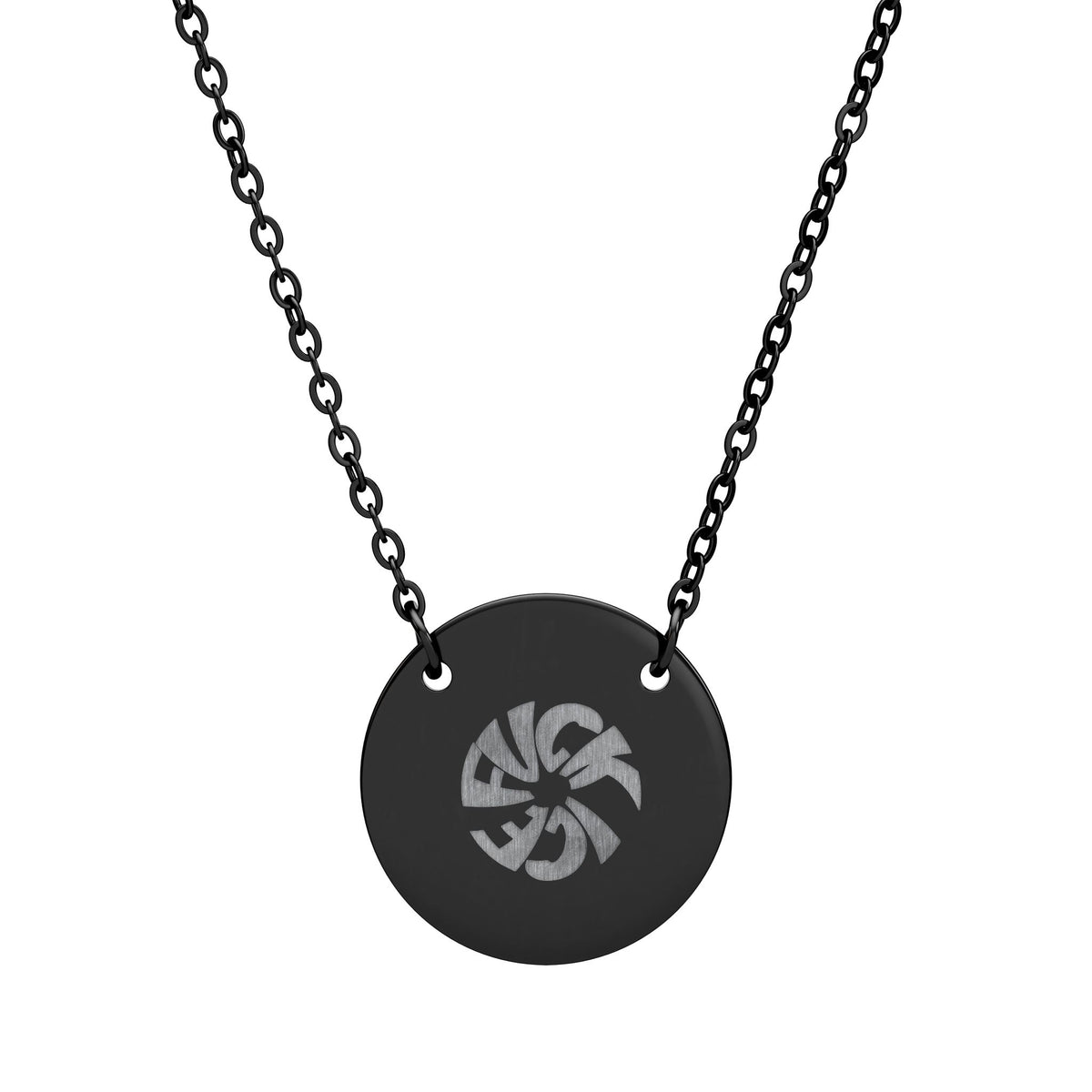 FUCK ICE Engraved Circle Necklace —  Minimalist Disc Pendant