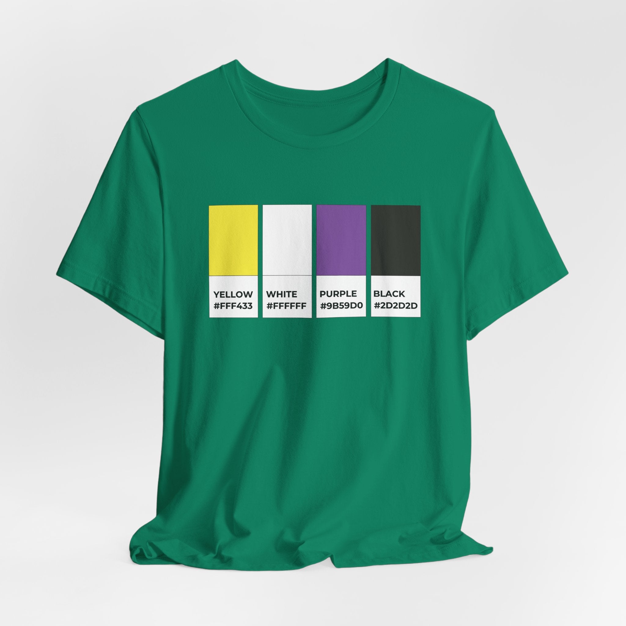 Funny Non-Binary Enby NB Pride Flag Pantone Colors Unisex Jersey Short Sleeve T-Shirt