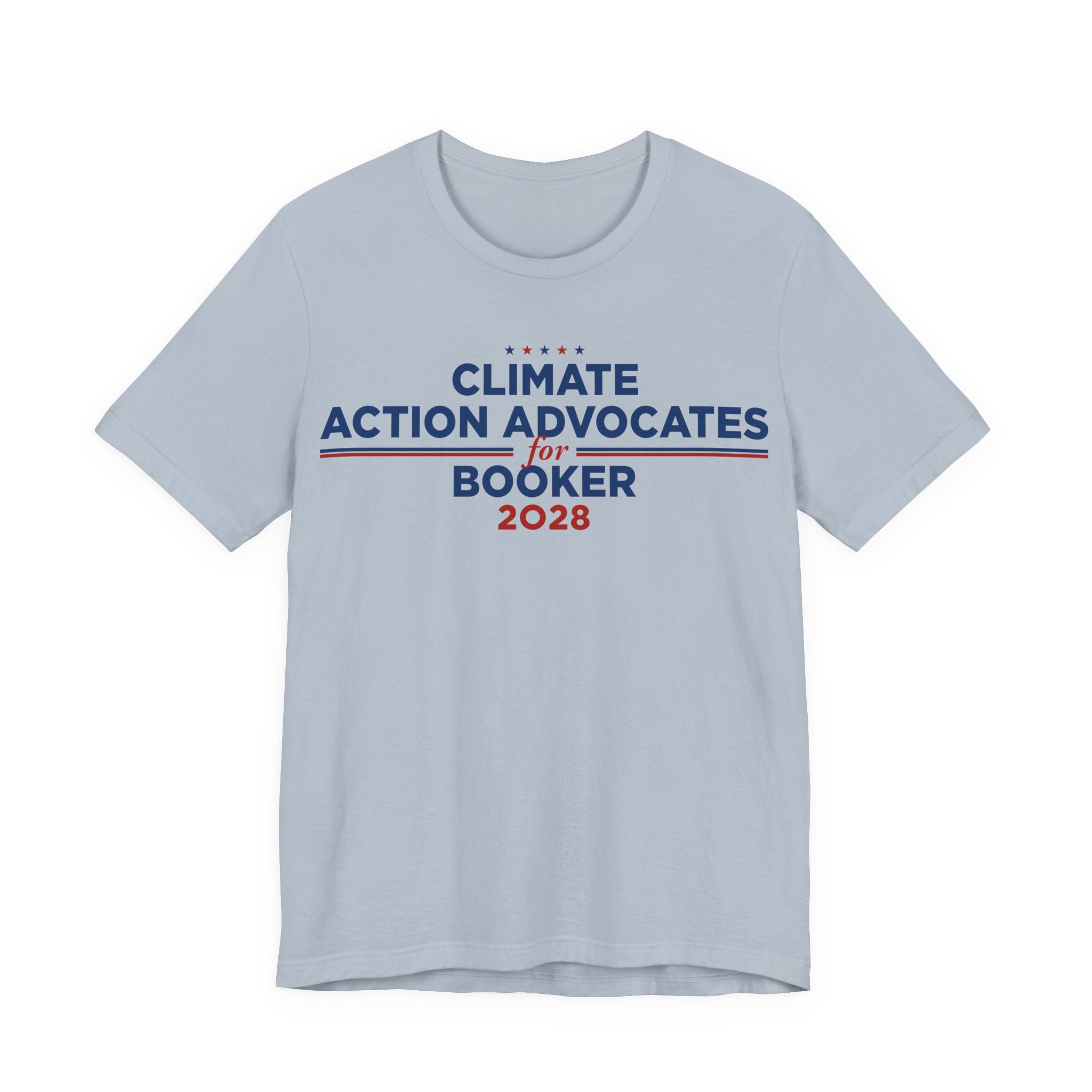 Climate Action Advocates for Booker 2028 T-Shirt | Bella+Canvas 3001 Political Graphic Tee