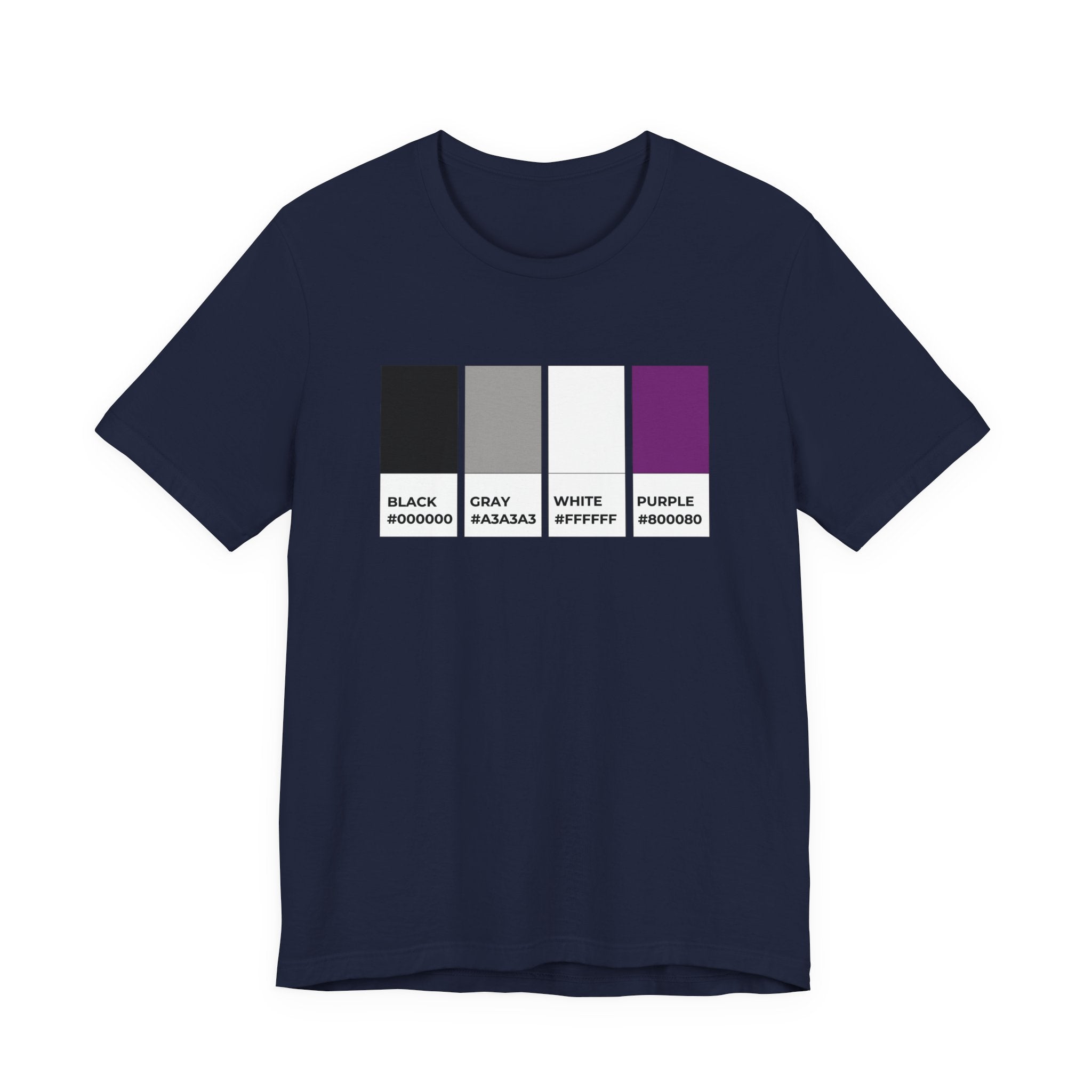 Funny Asexual Pride Flag Pantone Colors Unisex Jersey Short Sleeve T-Shirt
