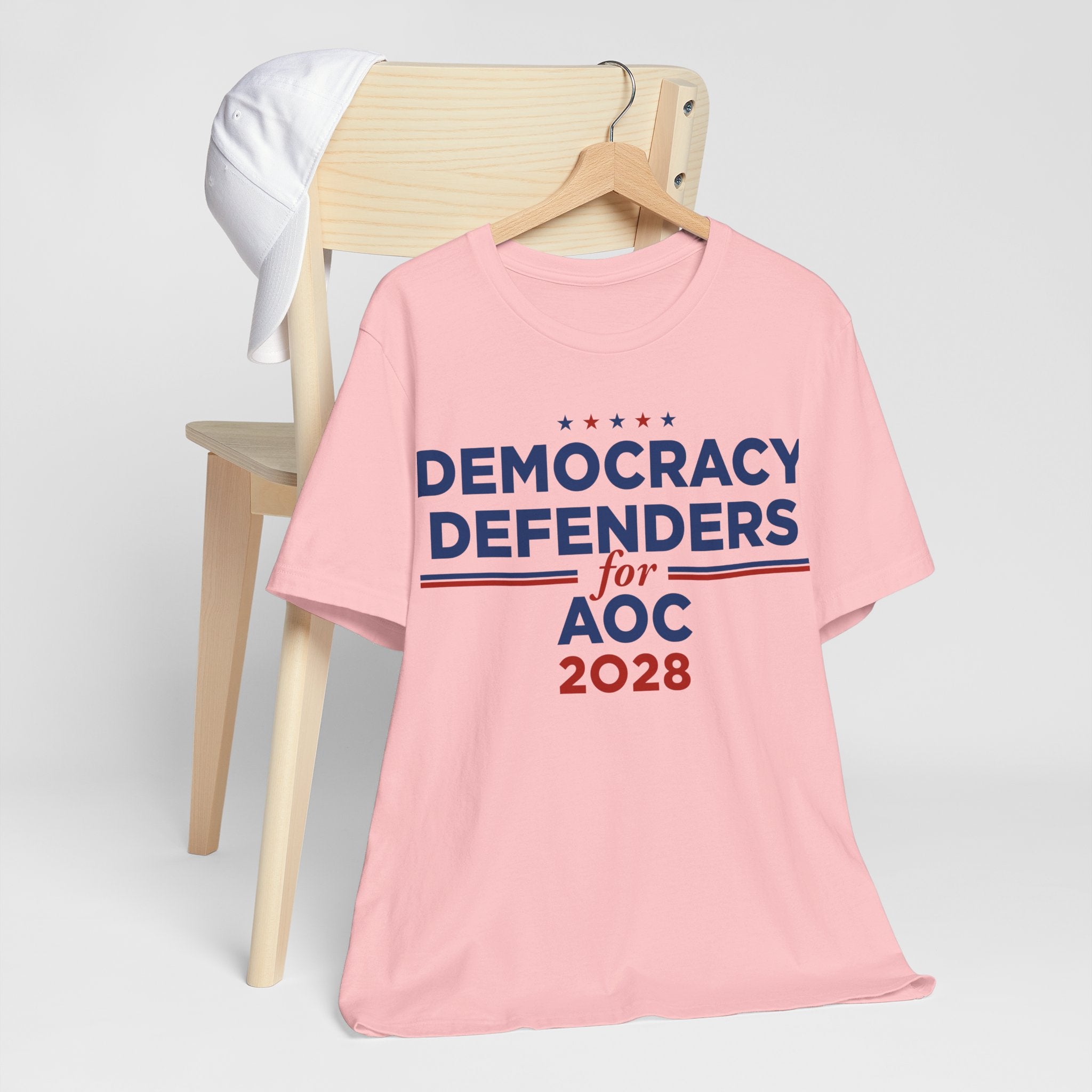 Democracy Defenders for AOC 2028 T-Shirt | Bella+Canvas 3001 Political Graphic Tee