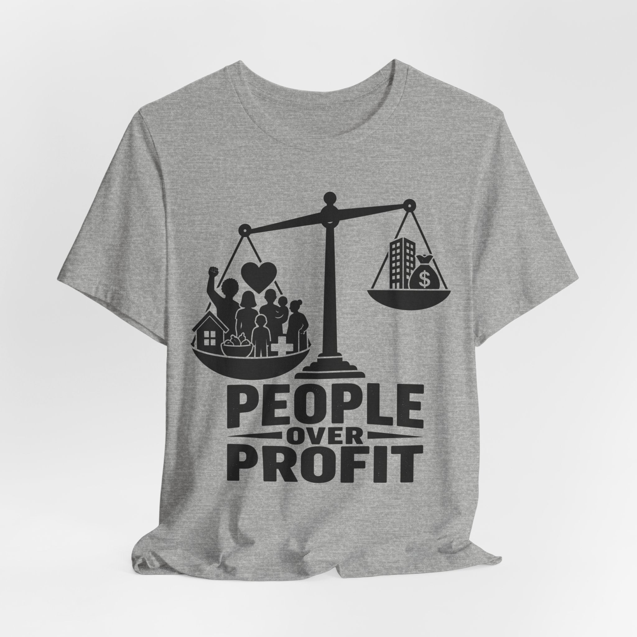 People Over Profit T-Shirt | Bella+Canvas 3001 Economic Justice Graphic Tee