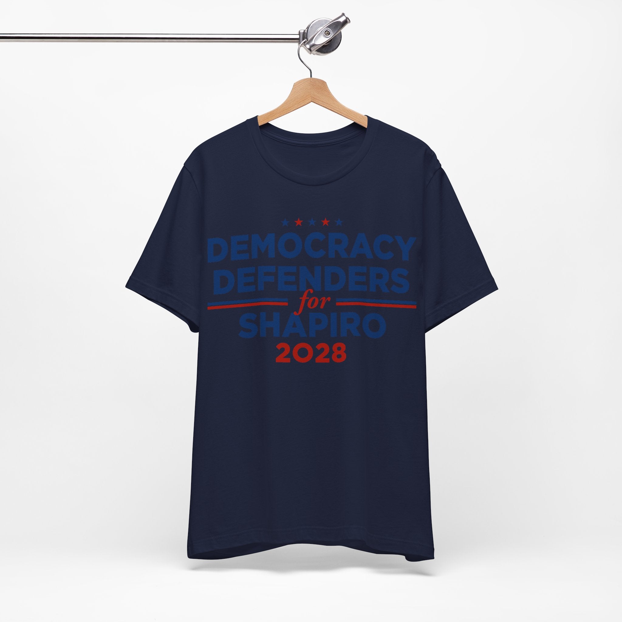 Democracy Defenders for Shapiro 2028 T-Shirt | Bella+Canvas 3001 Political Graphic Tee