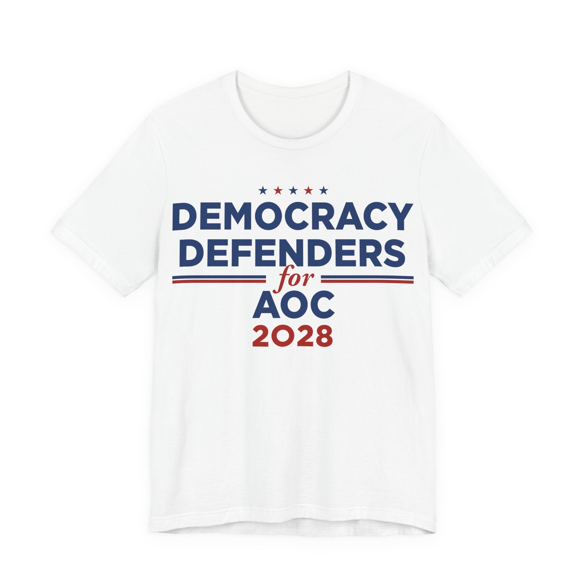 Democracy Defenders for AOC 2028 T-Shirt | Bella+Canvas 3001 Political Graphic Tee